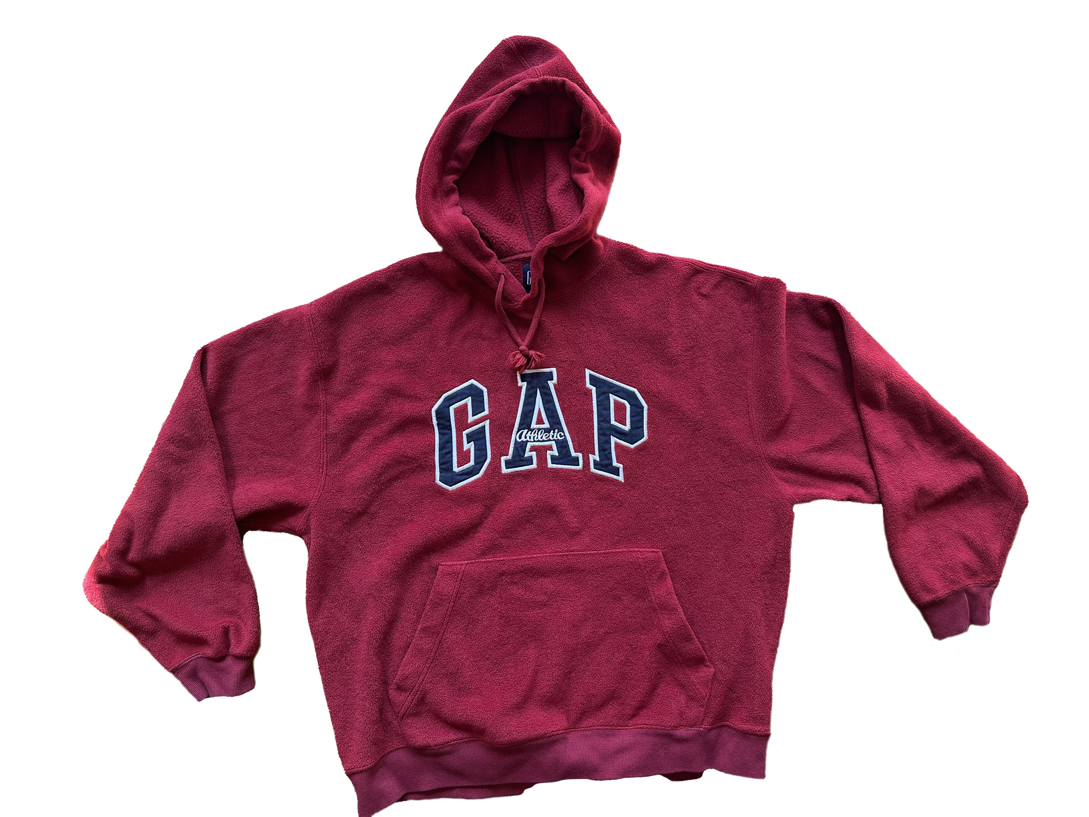 Gap Vintage GAP fleece pullover red hoodie w/arch logo size M Size M / US 6-8 / IT 42-44 - 1 Thumbnail