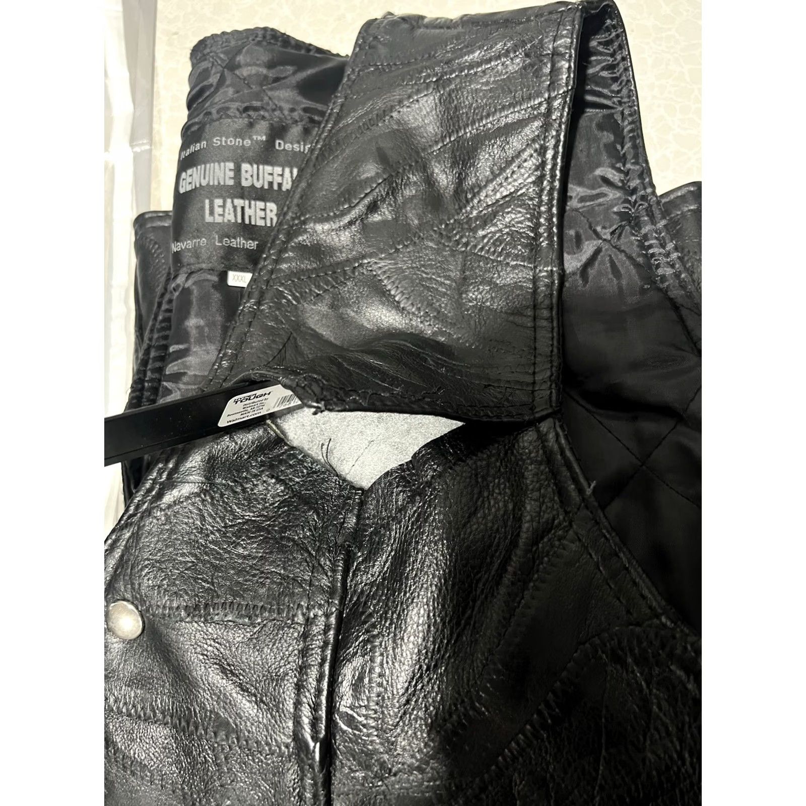 Palace Navarre Leather Vest Men's Black Buffalo Leather Italian-Missing a Lace Size 3XL Size US XXL / EU 58 / 5 - 7 Thumbnail