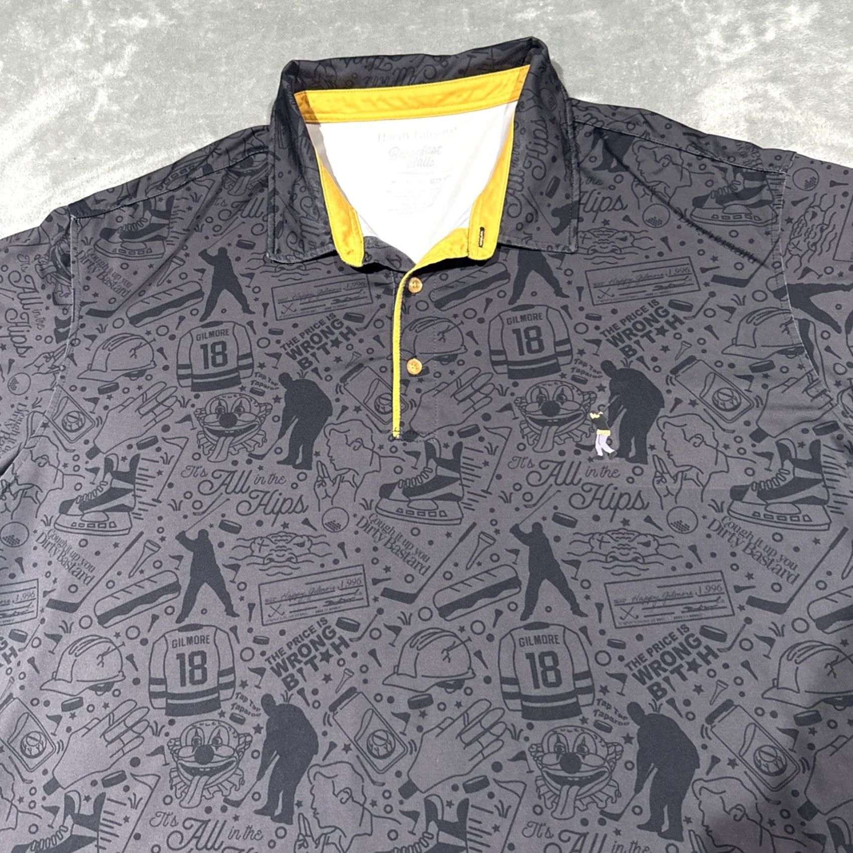 Vintage Happy Gilmore x Breakfast Balls RSVLTS Polo Shirt Men’s 3XL Golf Performance Size US XXL / EU 58 / 5 - 2 Thumbnail