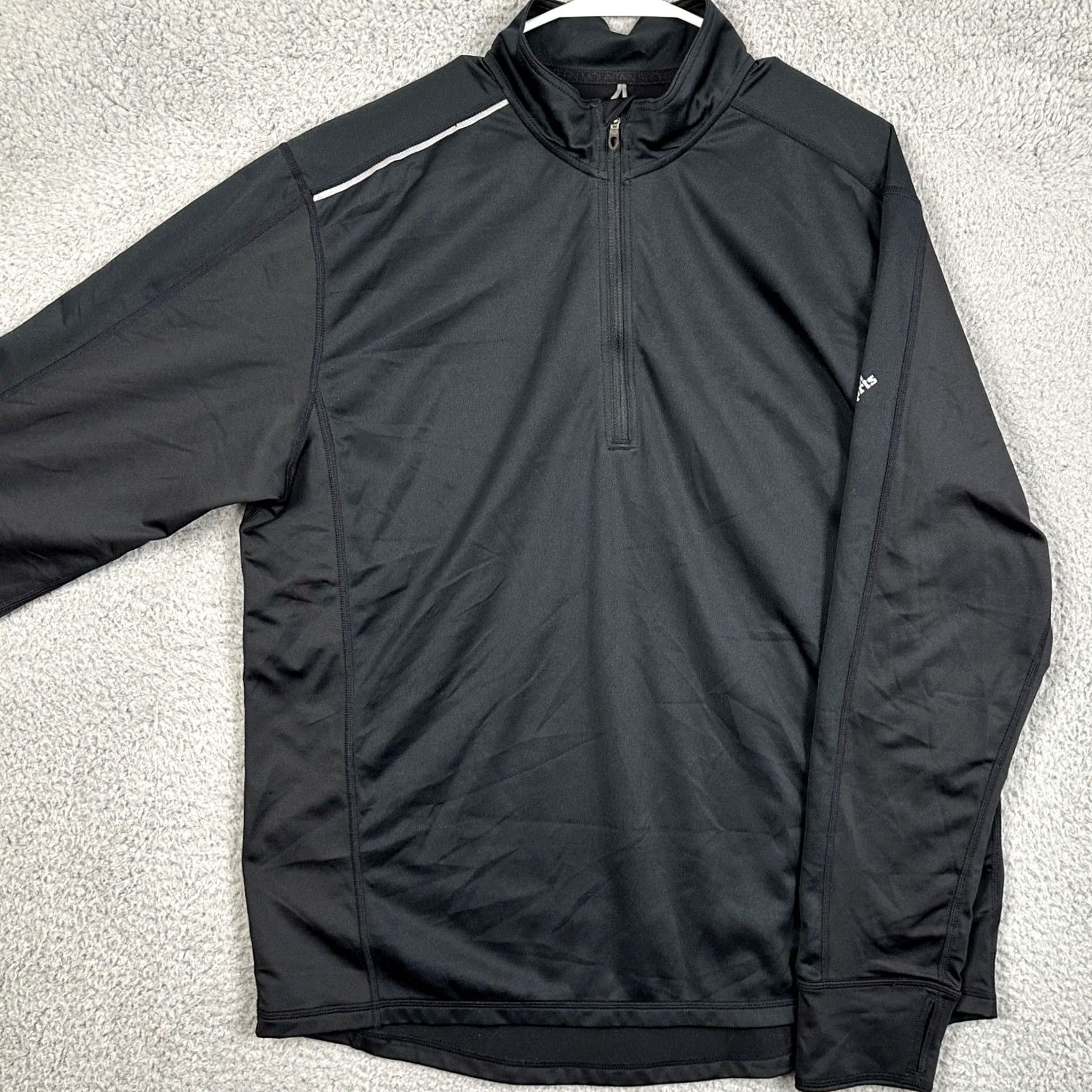 Eastern Mountain Sports EMS Athletic Sweatshirt Pullover L Black Quarter Zip Mens Large Outdoor Breathable Knits Mock Neck Zip Pattern Solid Size US L / EU 52-54 / 3 - 2 Thumbnail