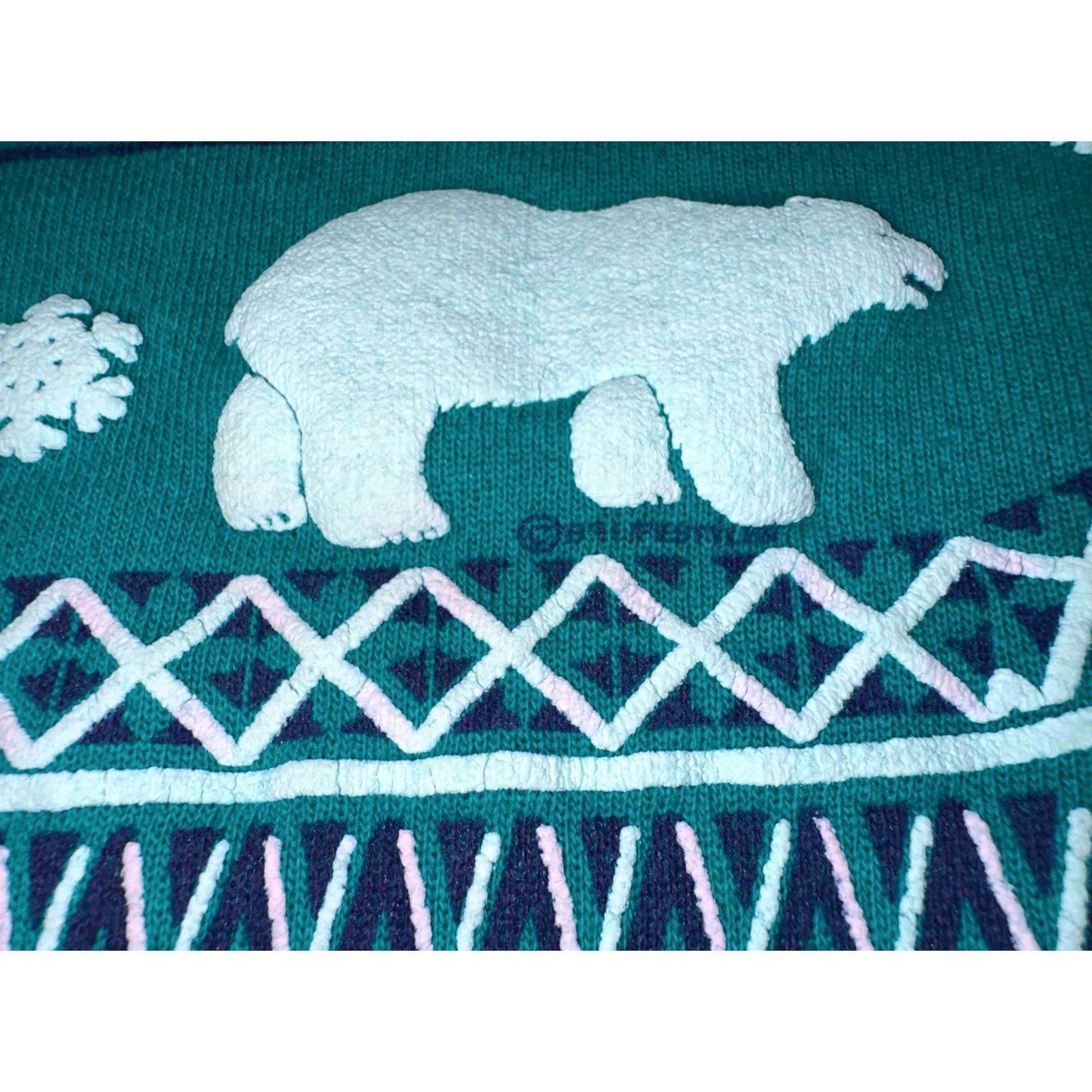 Hanes VINTAGE Hanes Sweatshirt Crewneck Women M Blue Bear Alaska 80s Pullover Made in USA Size M / US 6-8 / IT 42-44 - 4 Thumbnail