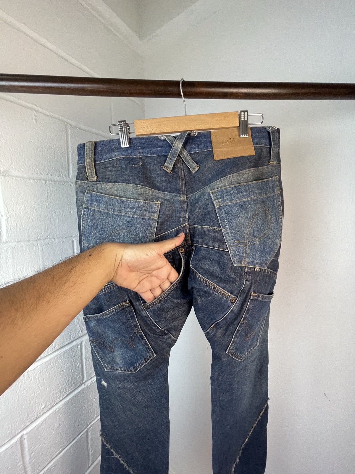 20471120 × Beauty Beast A/W2000 20471120 Reconstruction Denim Pants Size US 34 / EU 50 - 12 Thumbnail