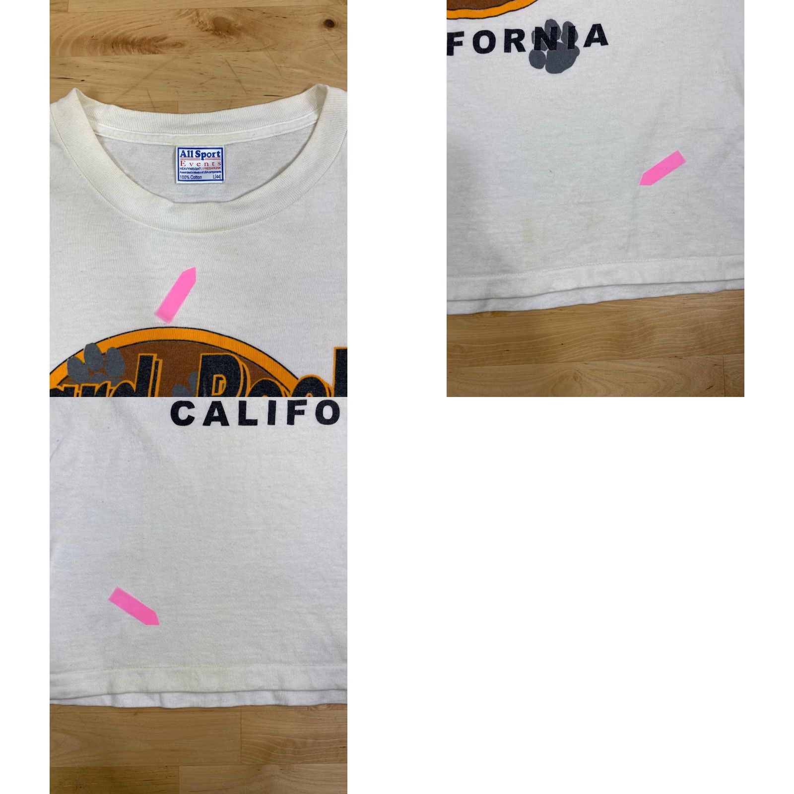 Vintage VINTAGE California Graphic Tee White T Shirt VTG Hard Rock Gym California Logo Unisex L 1990s Short Sleeve Cotton Mens Womens Boys Girls #2717 Size US L / EU 52-54 / 3 - 8 Thumbnail