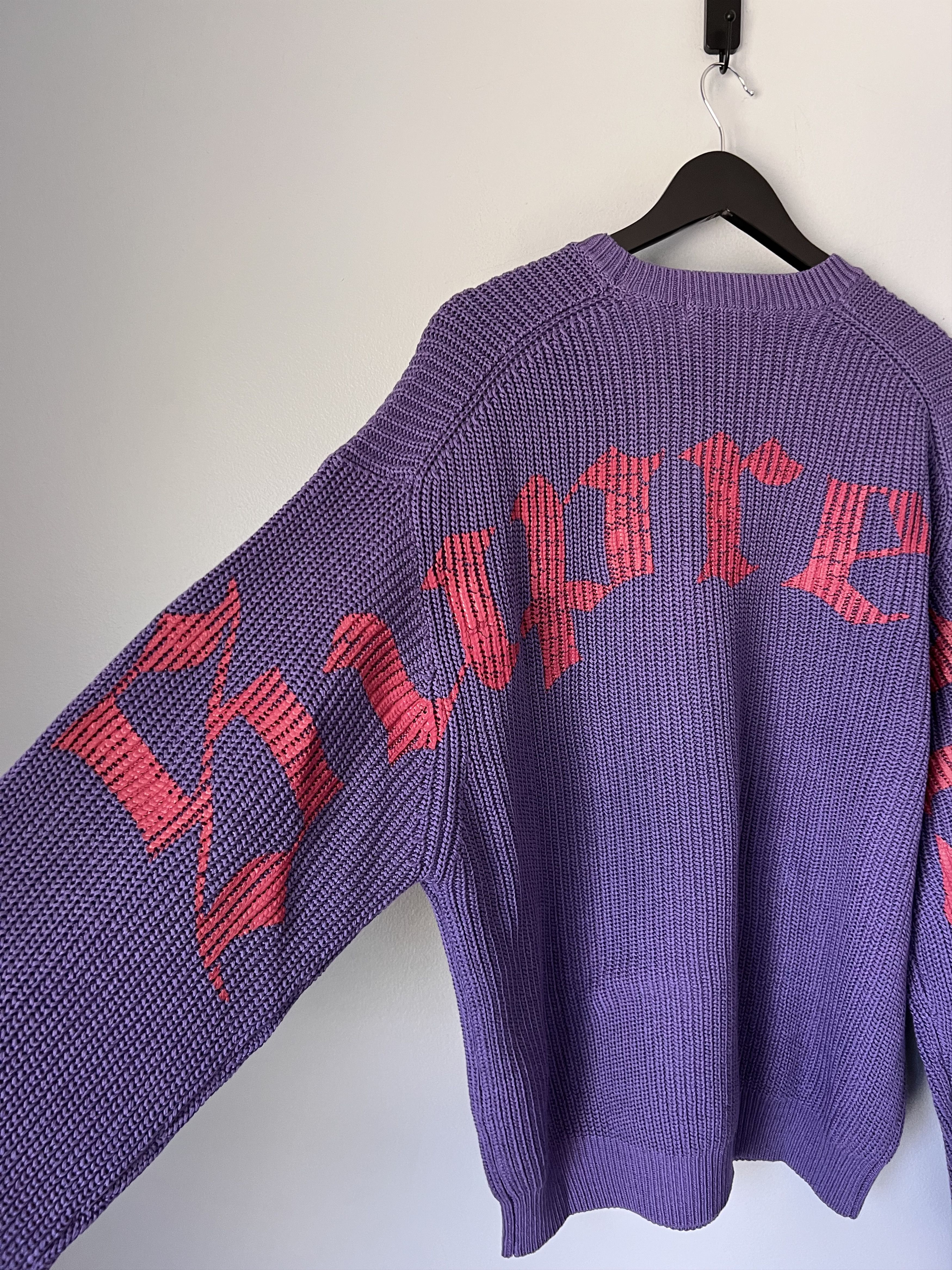 Supreme Supreme Old English Printed Sweater in Purple | Grailed