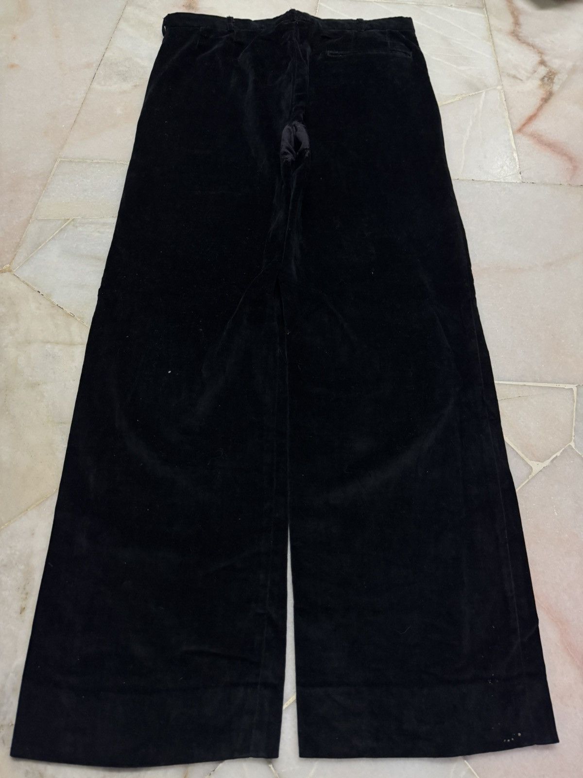 Vintage WIDE💥VINTAGE 1990s YVES SAINT LAURENT SPORTWEAR VELVET BLACK Size US 31 - 10 Thumbnail