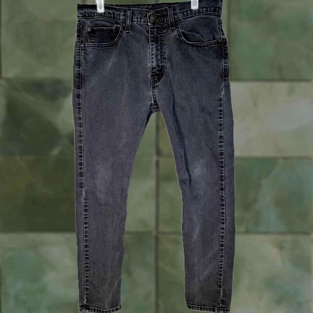 Levi's Levi’s 512 Jeans Men’s Slim Tapered 34x30 Black Denim Stretch Denim Fold Closure Zipper Fly 5-Pocket Design Regular Size Type Jeans Mens Size US 34 / EU 50 - 1 Thumbnail