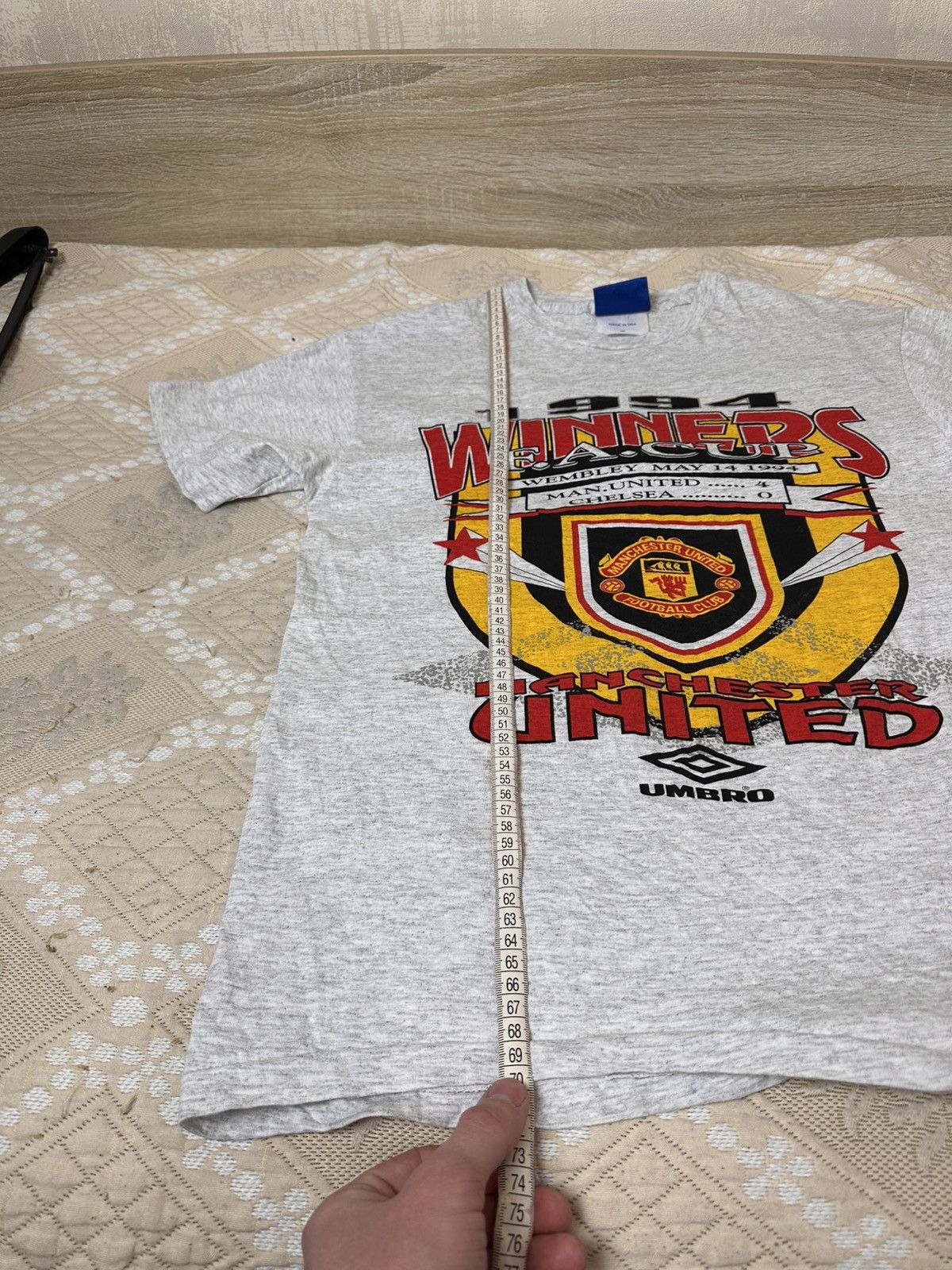 Umbro 🔥 1994 FA Cup Manchester United Chelsea Winners T Shirt Rare Size US L / EU 52-54 / 3 - 9 Thumbnail