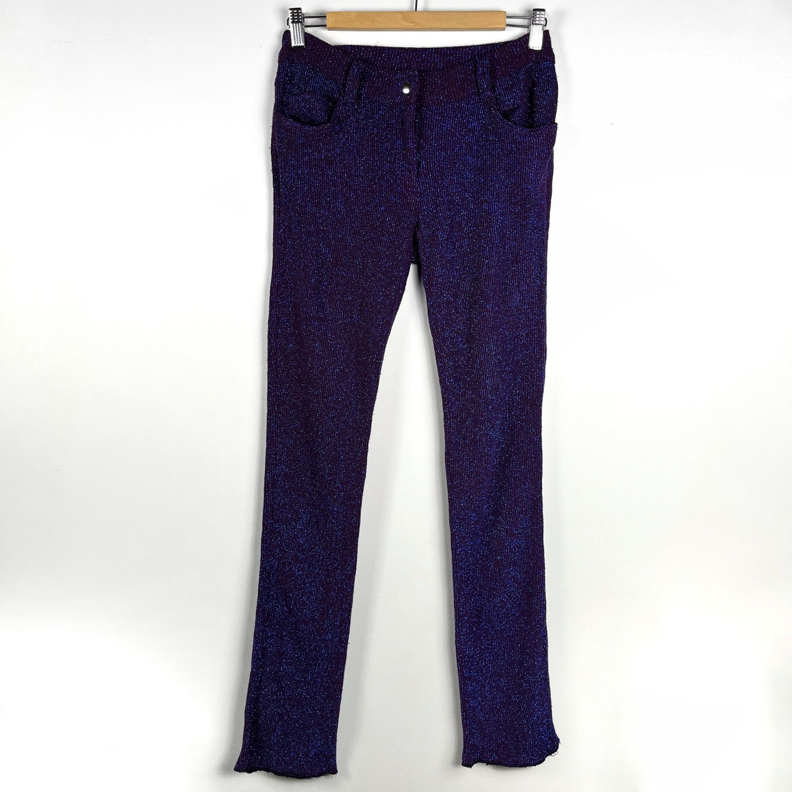 Vintage 90s Lip Service Sparkly Blue Pants Small Womens Goth