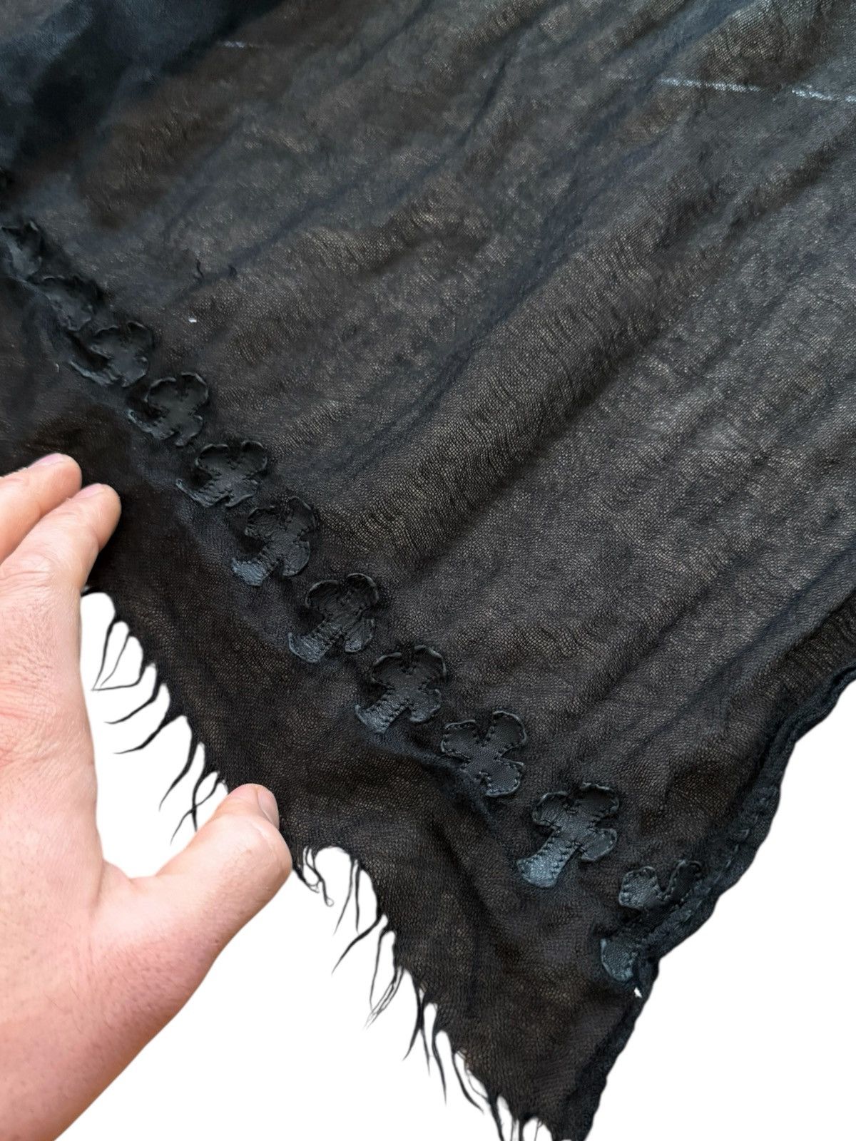 Chrome Hearts RARE 44 Mini Cross Cashmere Silk Sheer Scarf Size ONE SIZE - 9 Thumbnail