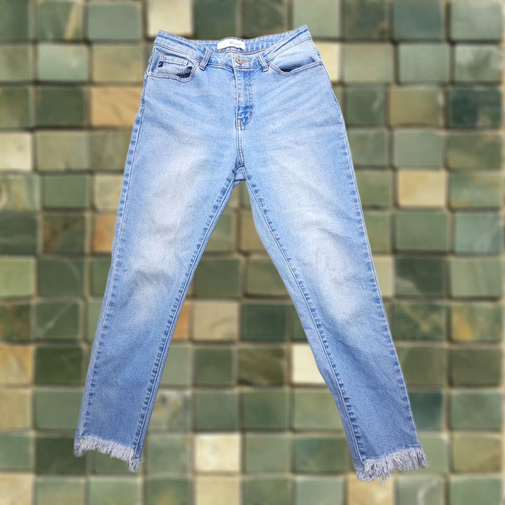 Vintage KanCan High Rise Skinny Jeans Womens 5 / 26 Raw Hem Blue Stretch Ankle Denim Jeans, 26, Blue, 5-Pocket, Slim, Regular, Jean, Black? Size 26" / US 2 / IT 38 - 1 Thumbnail