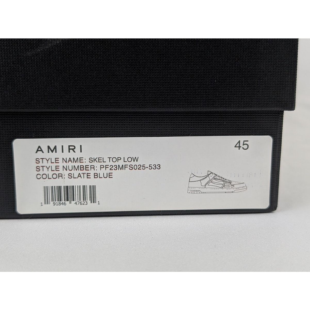 Amiri o1rshd1 Q:2 / Skel Top Low Sneakers in Slate Blue Size US 12 / EU 45 - 14 Thumbnail