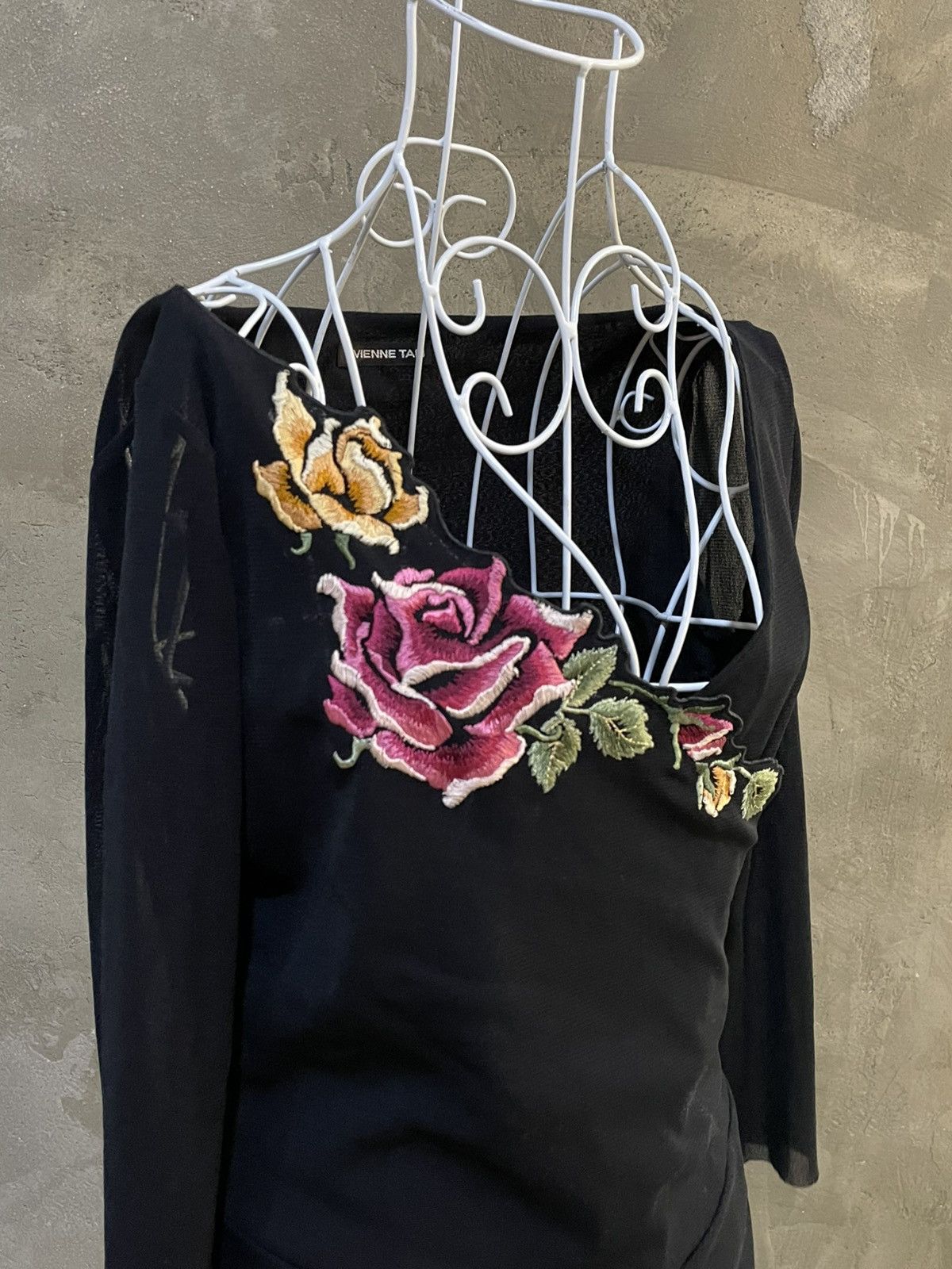 Vivienne Tam SS98 Vivienne Tam Flower Embroidery Layered Black Dress Size XS / US 0-2 / IT 36-38 - 6 Thumbnail