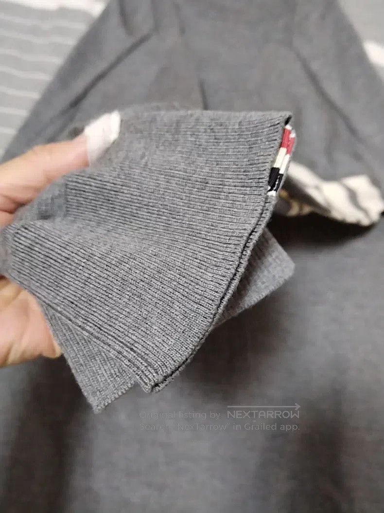 Thom Browne Thom Browne Four Stripes Gray Wool Knit Sweater Size US XL / EU 56 / 4 - 3 Thumbnail