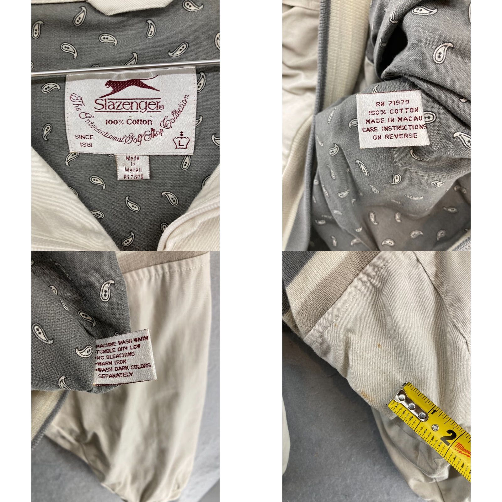 Vintage VINTAGE Slazenger Jacket Men's Windbreaker Full Zip - Casual Outdoor Golf Beige Khaki L Adult Large Brown Brand: Slazenger Size US L / EU 52-54 / 3 - 8 Thumbnail
