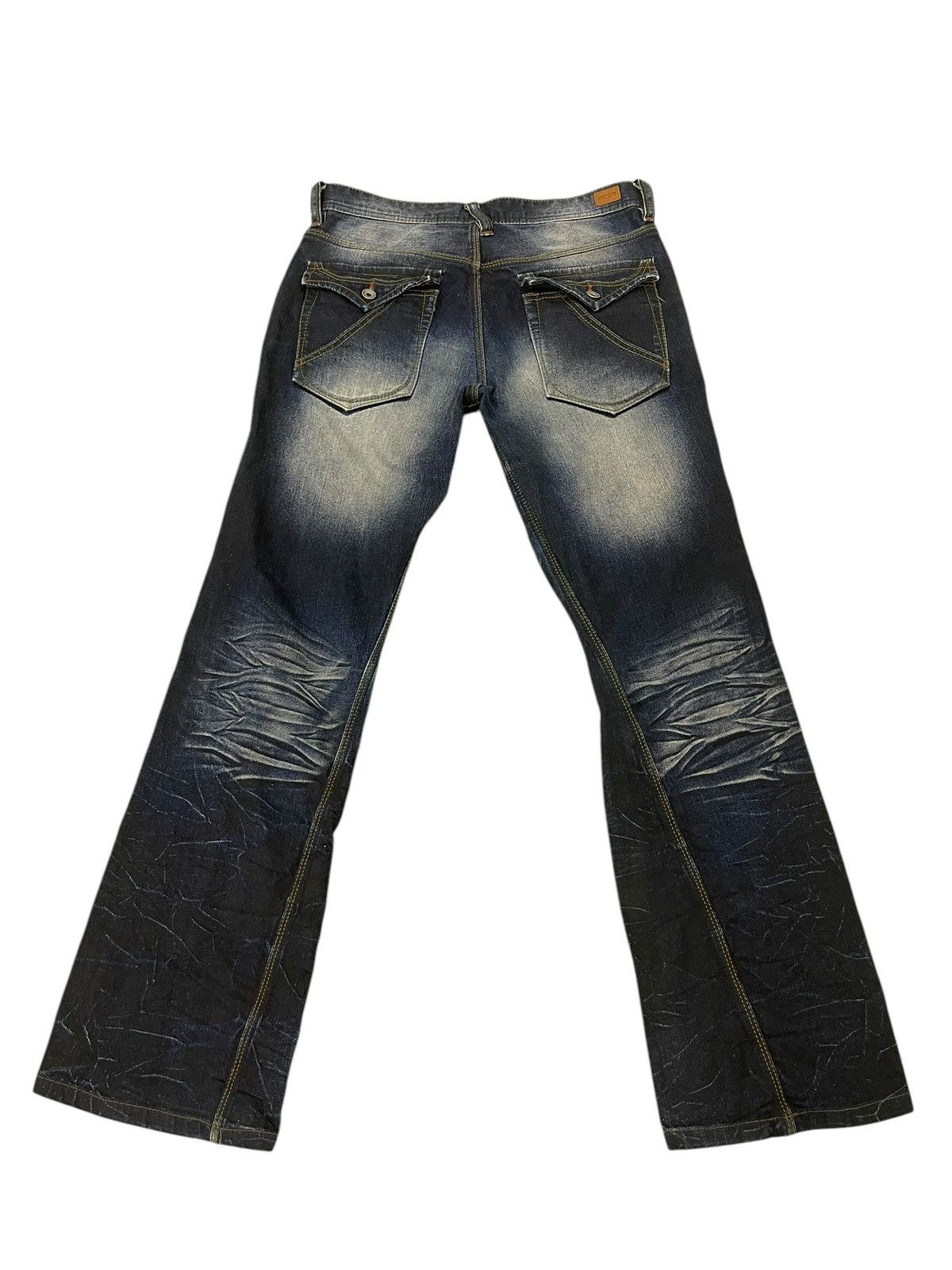 Japanese Brand Flare Jeans Nicole Club Faded Clawmark Boot Cut 2🟦 Size US 31 - 10 Thumbnail