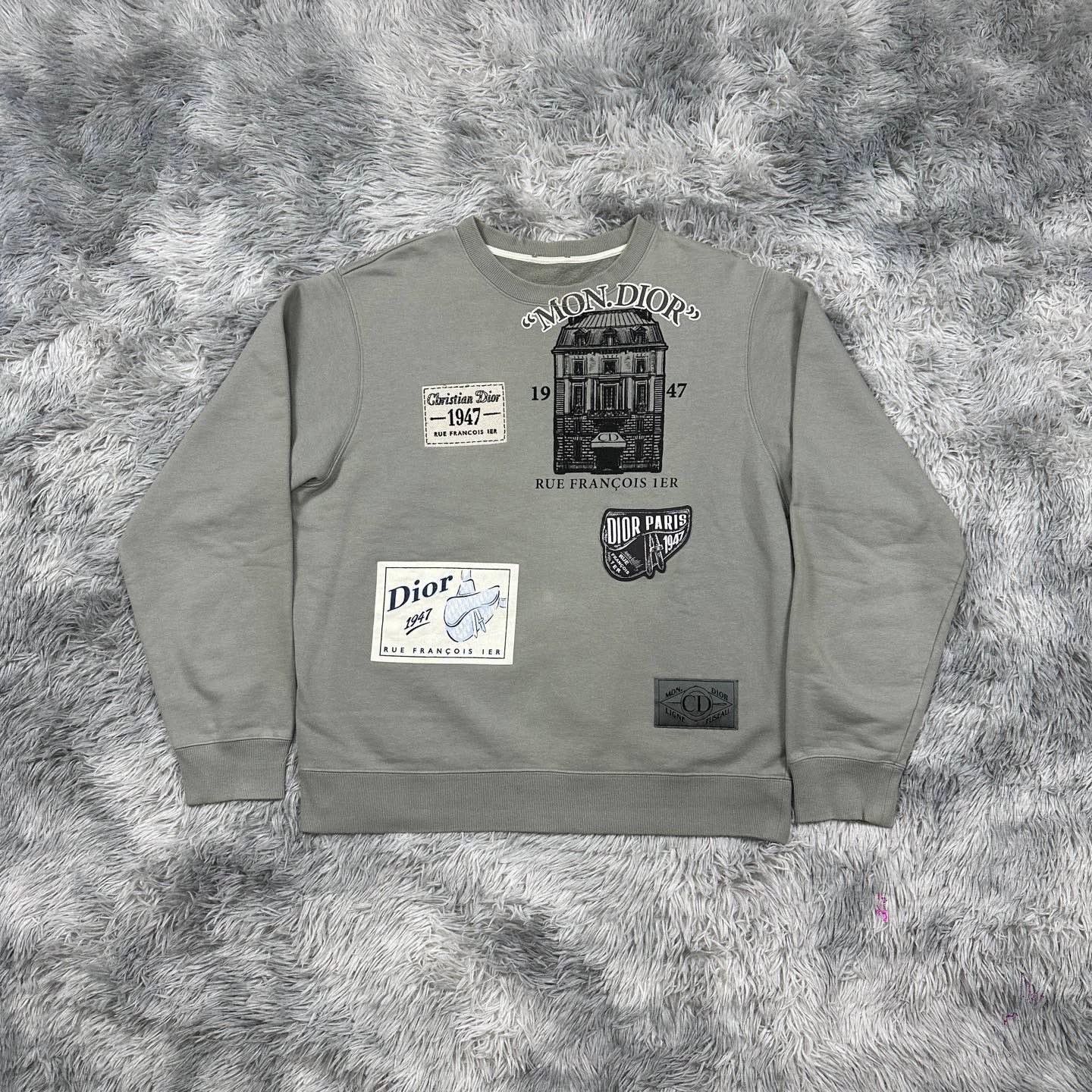 Dior dior gray logo patch sweatshirt size L Size US L / EU 52-54 / 3 - 2 Thumbnail