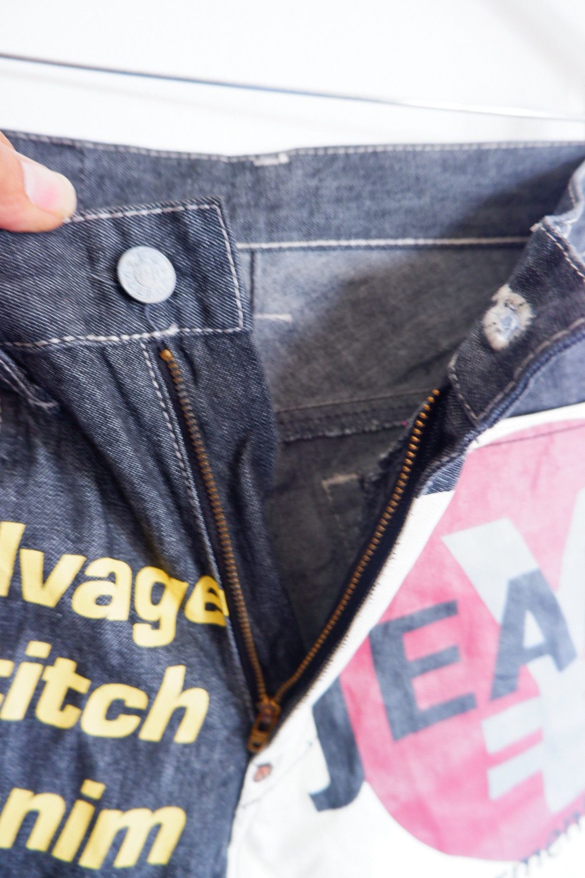 Japanese Brand Vintage Yen Jeans Japan Poem Painted Denim Size US 30 / EU 46 - 5 Thumbnail