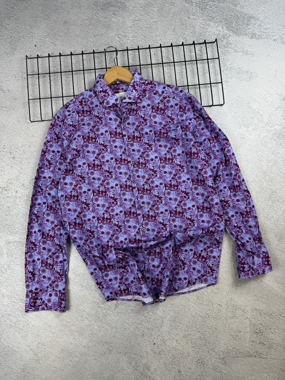 Vintage Blake Mill Original Designer Skulls & Roses Mens Shirt XL sz Size US XL / EU 56 / 4 - 1 Thumbnail