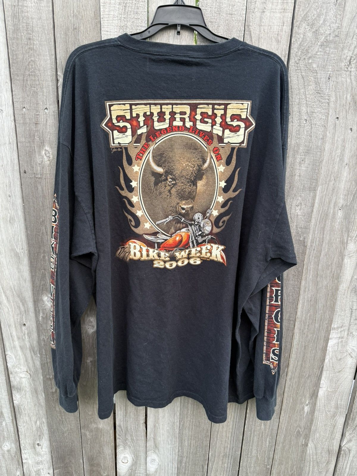 Harley Davidson × Vintage Vintage Y2K Sturgis Motorcycle Longsleeve Tshirt Size US XXL / EU 58 / 5 - 6 Thumbnail