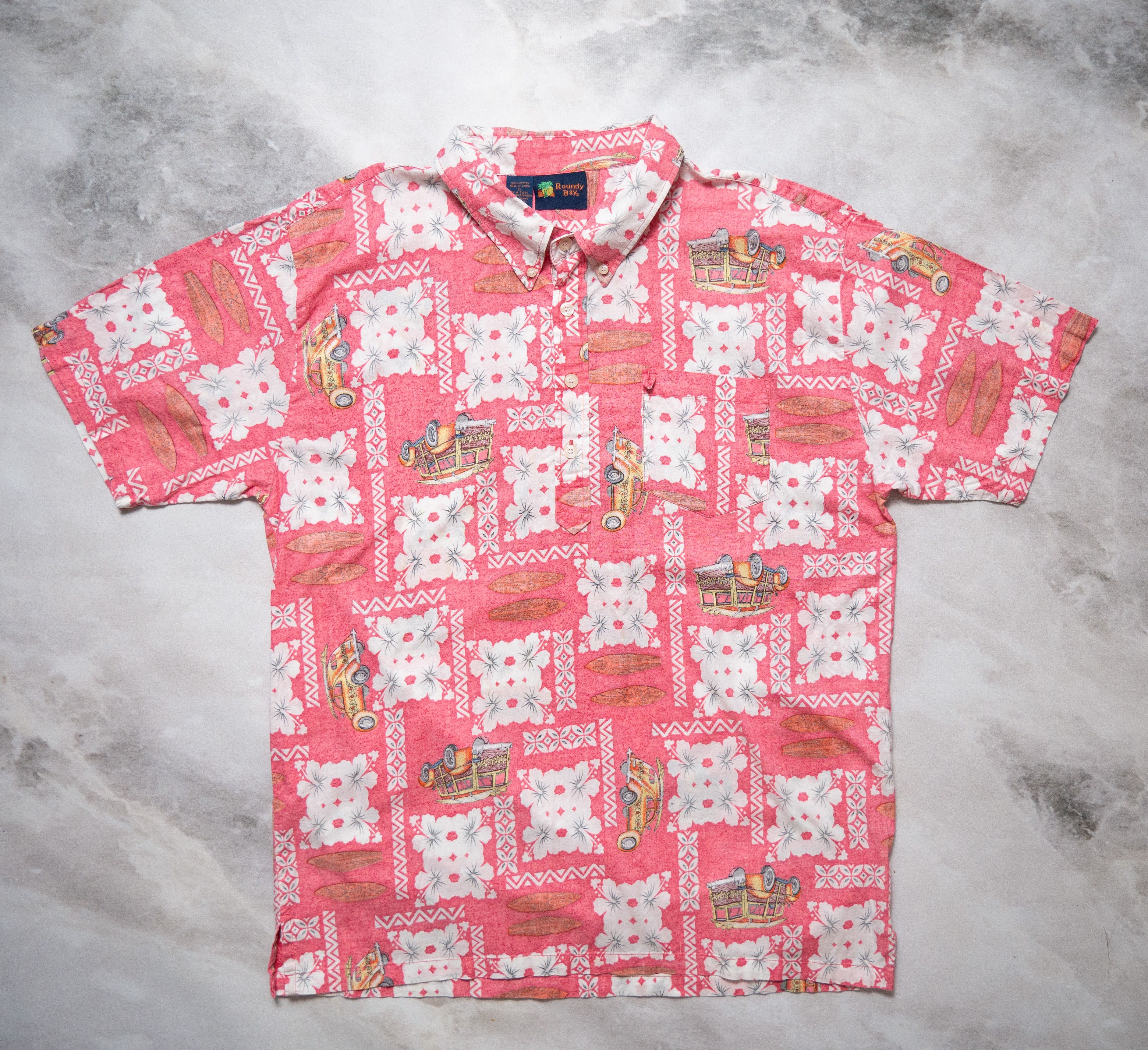 Vintage Vintage 90s Roundy Bay Hawaiian Shirt Polo XL Size US XL / EU 56 / 4 - 1 Thumbnail