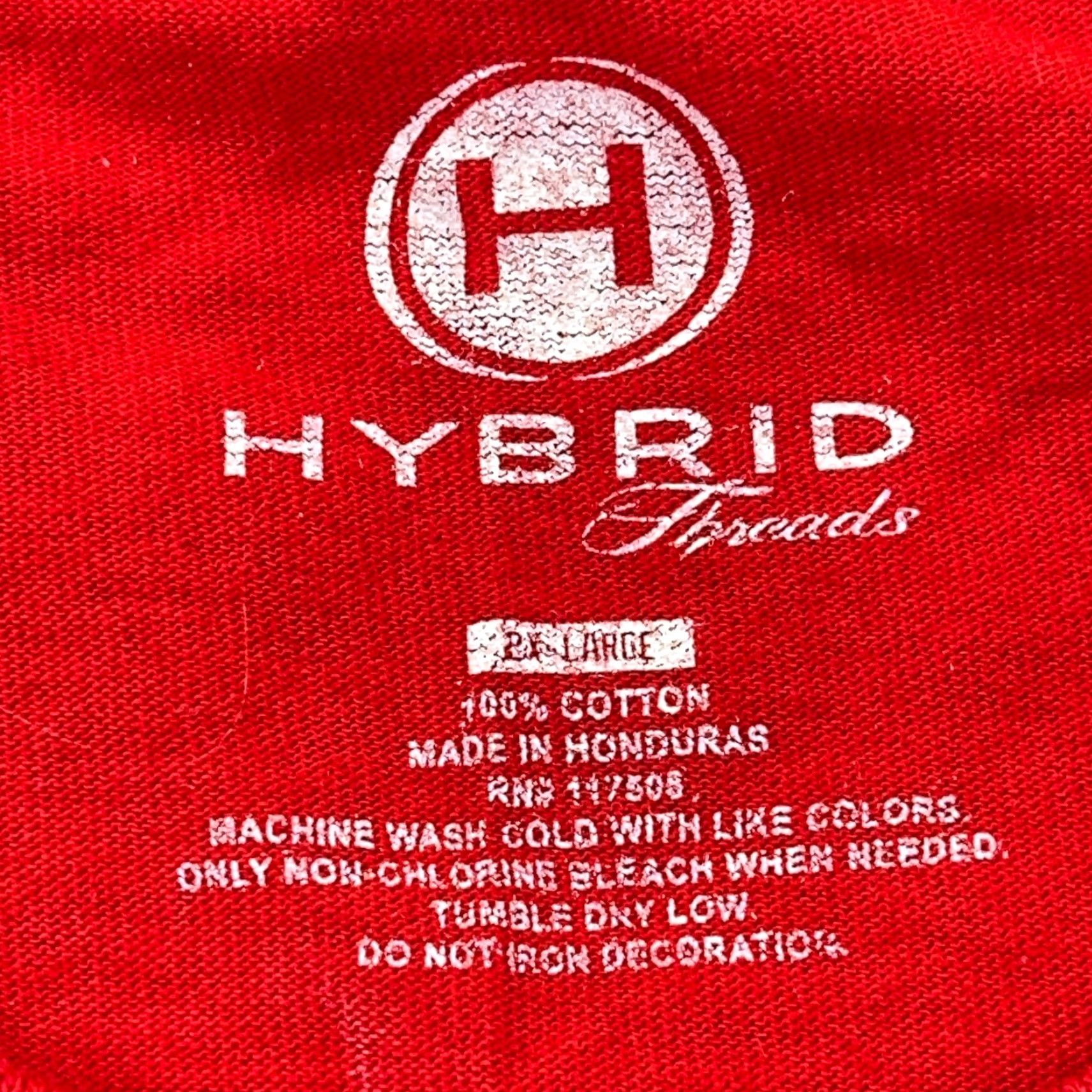 Vintage VINTAGE Hybrid Shirt Men XL Red Graphic Print Skull Tattoo Cyber Punk Retro 2010s Size US XL / EU 56 / 4 - 5 Thumbnail