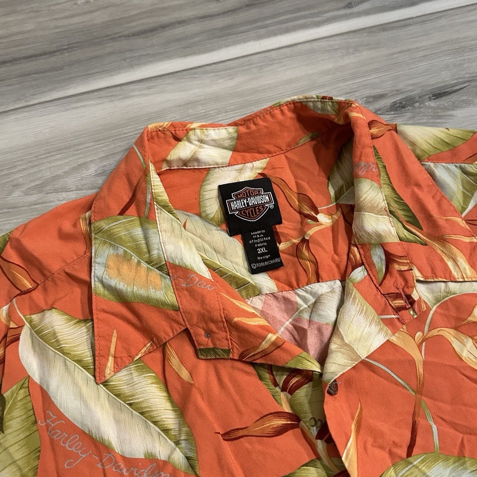Harley Davidson Harley Davidson Vintage Hawaiian Mens 3XL Silk Shirt Tori Size US XXL / EU 58 / 5 - 3 Thumbnail