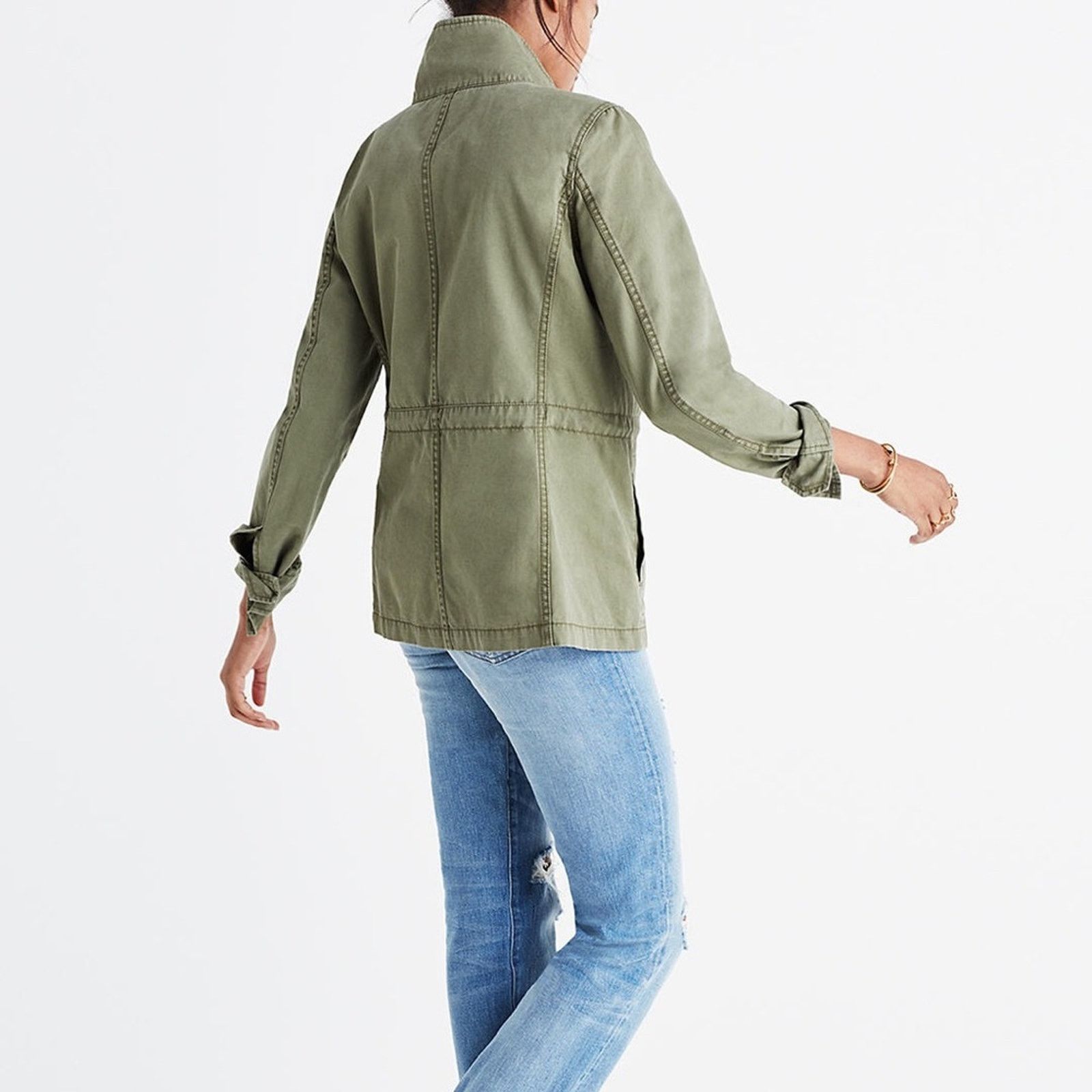 Madewell Madewell Olive Green Utility Cargo Fleet Jacket XS Size XS / US 0-2 / IT 36-38 - 2 Thumbnail