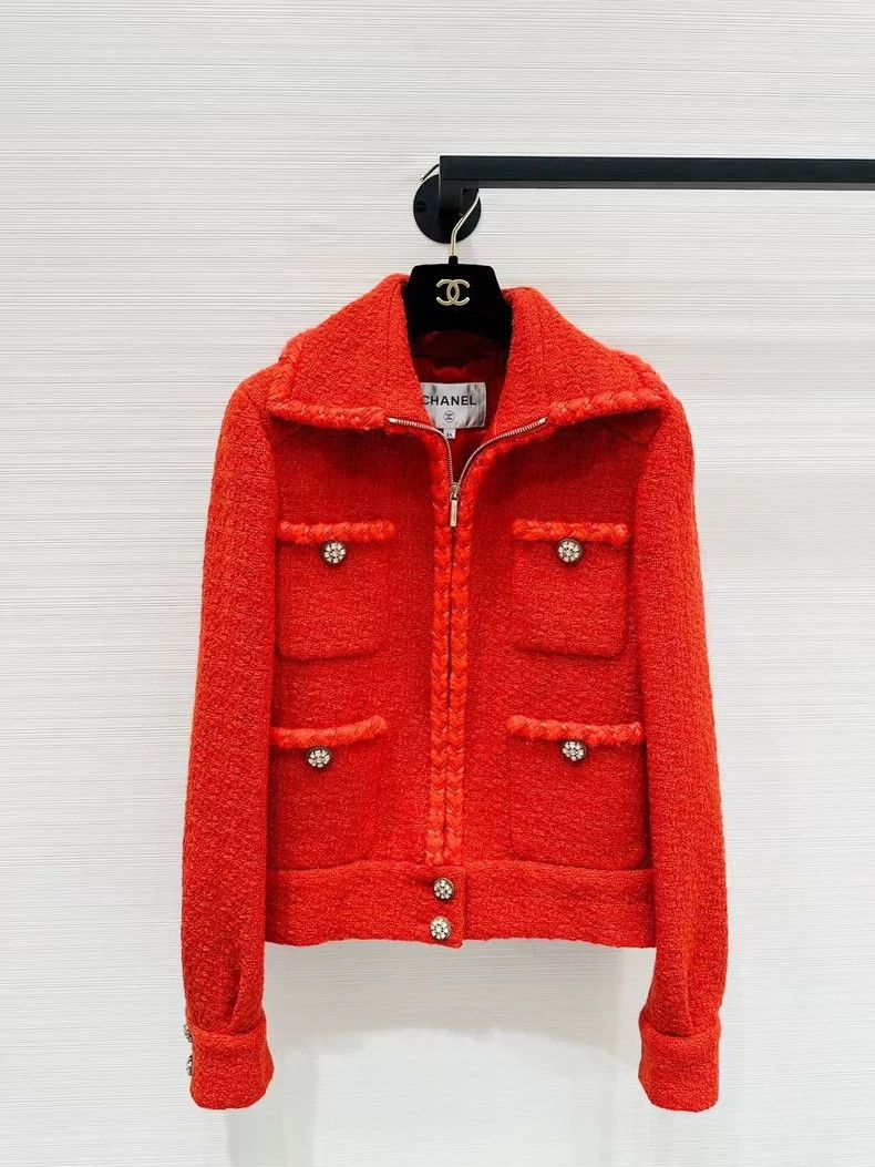 Chanel Chanel Snow series red 4-pocket jacket Size XXS / US 00 / IT 34 - 1 Thumbnail