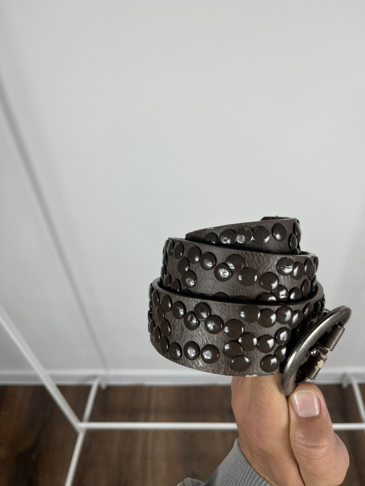 Other Vintage Faux Leather Studded Belt Punk Rock Biker Style Size ONE SIZE - 4 Thumbnail