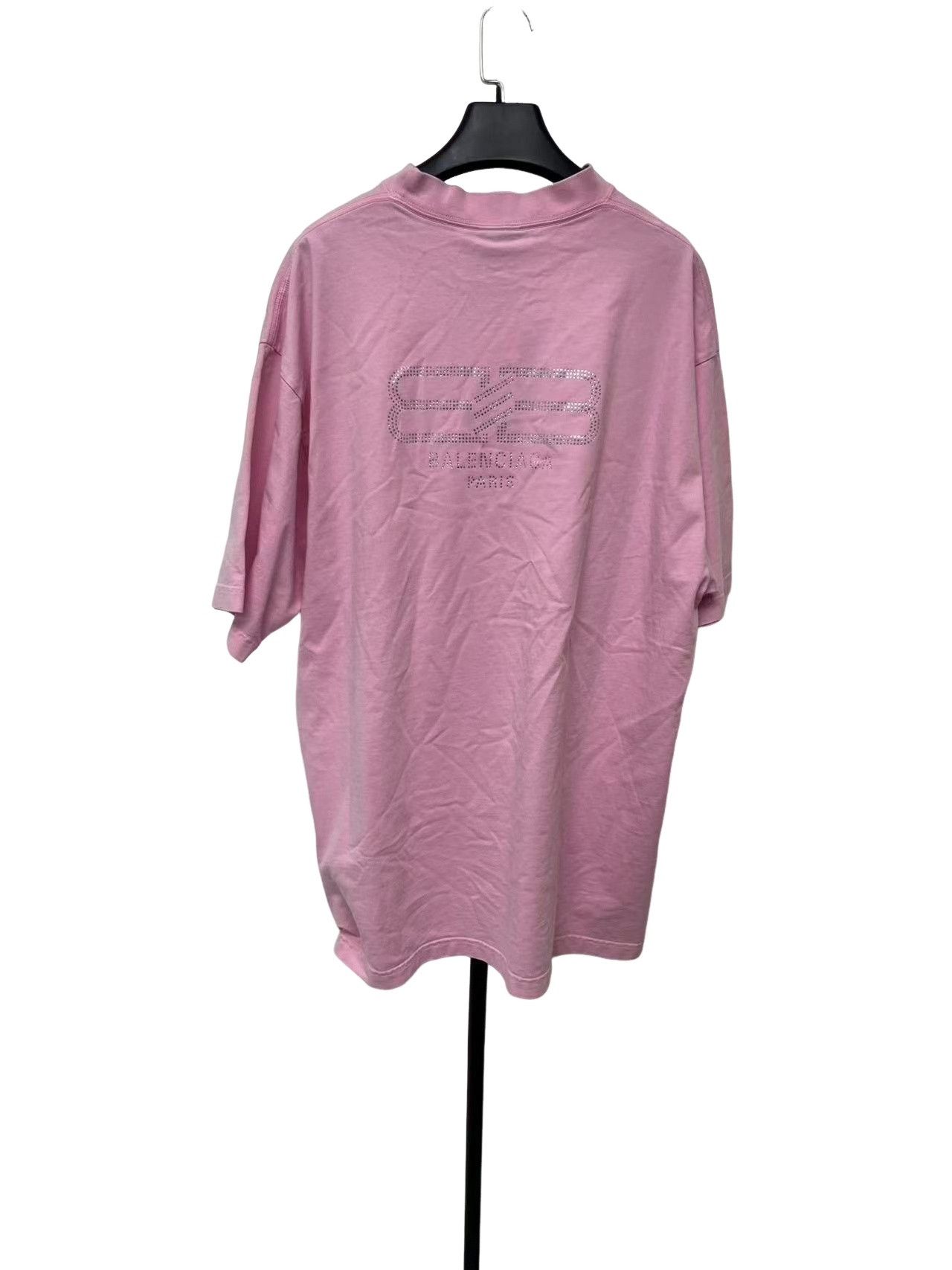 Balenciaga Balenciaga Rhinestone Logo Pink T-Shirt L Size US L / EU 52-54 / 3 - 1 Thumbnail