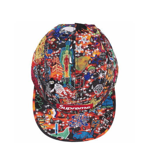 Supreme Supreme AOI Embroidered Camp Cap Red Flames Size ONE SIZE - 4 Thumbnail