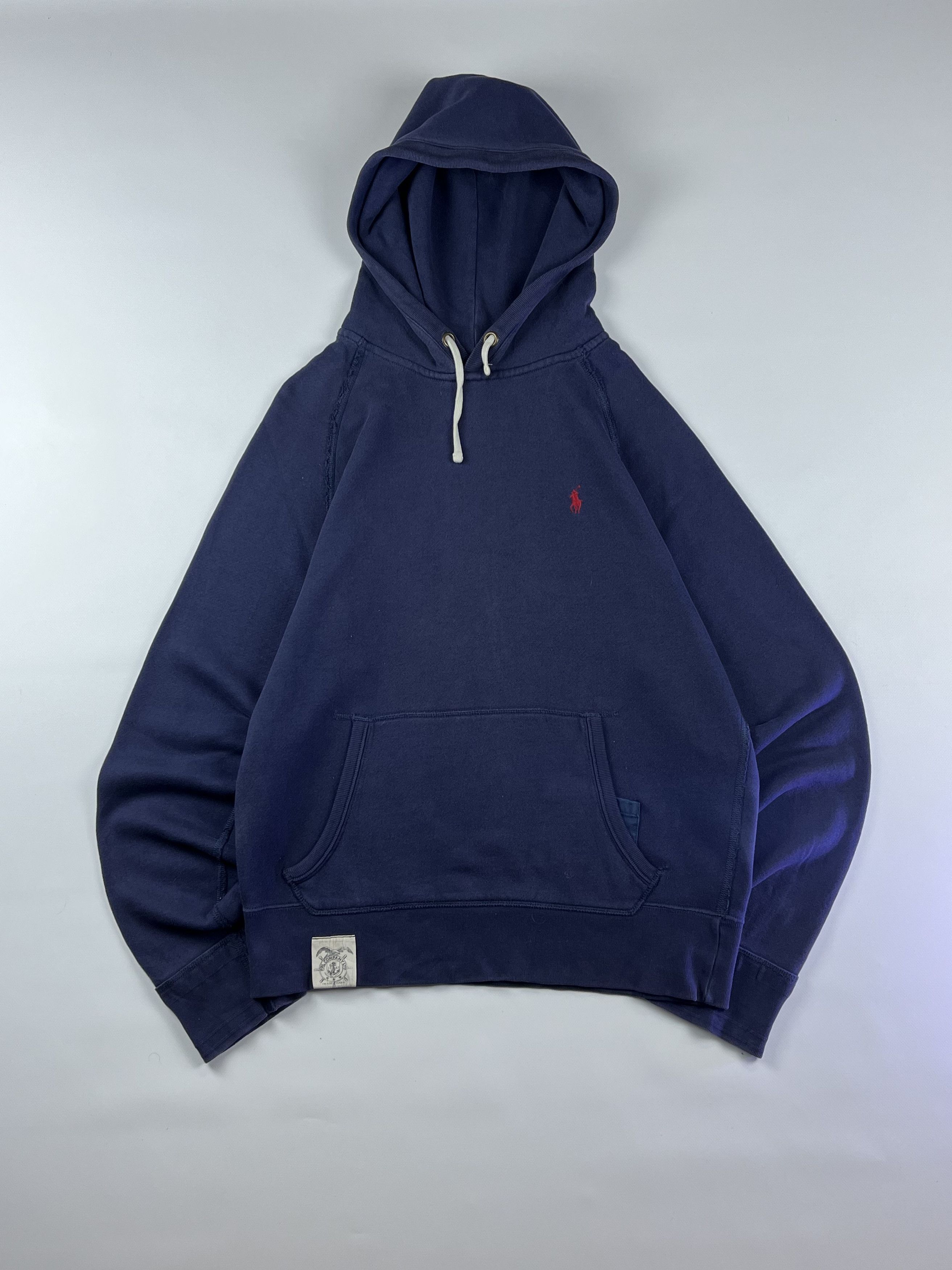 Ralph Lauren × Vintage VINTAGE 90s Ralph Lauren Navy Blue Hoodie Size US L / EU 52-54 / 3 - 1 Thumbnail