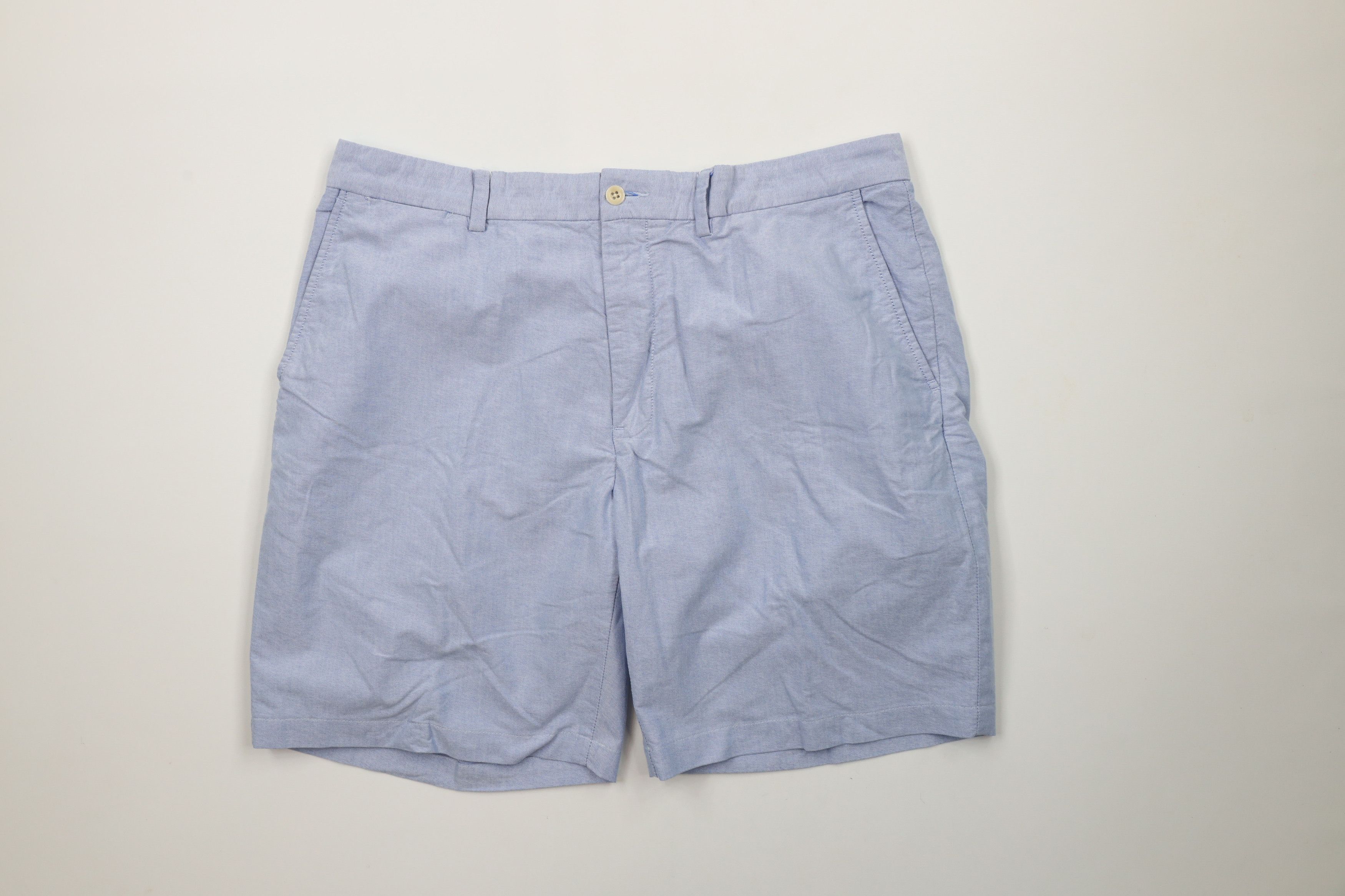 Ralph Lauren × Vintage Vintage 90s Ralph Lauren Front Above Knee Chino Shorts Blue Size US 36 / EU 52 - 1 Thumbnail