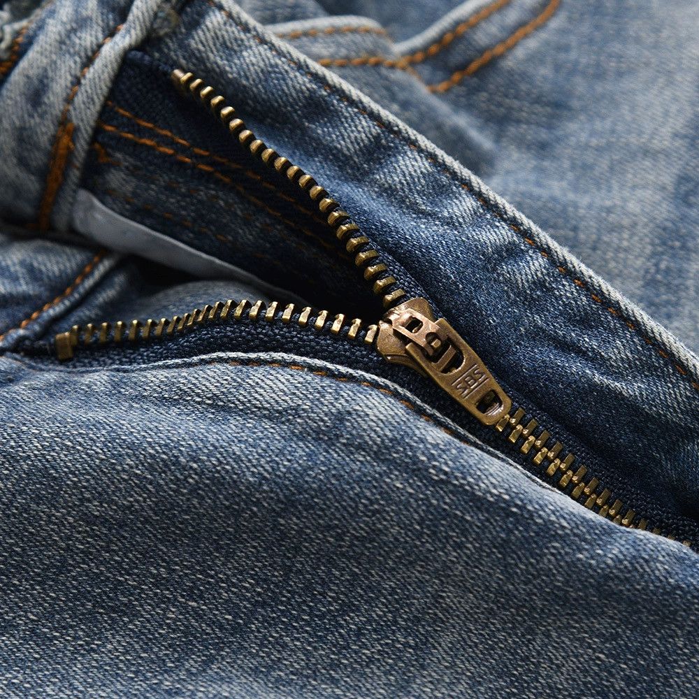 Jean Men's American retro washed denim straight trousers Size US 32 / EU 48 - 5 Thumbnail