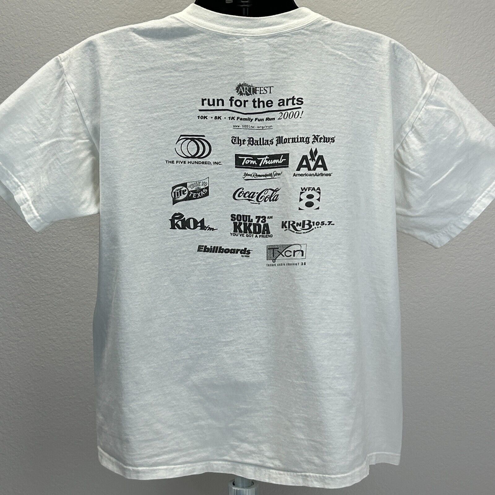 Fruit Of The Loom Vintage Run For The Arts T Shirt Dallas Texas Runner X-Large Size US XL / EU 56 / 4 - 3 Thumbnail