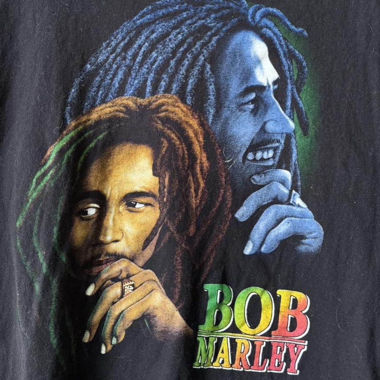 Band Tees × Vintage Vintage 2000s Bob Marley Band Graphics Black Tee Shirt Size US XL / EU 56 / 4 - 6 Thumbnail
