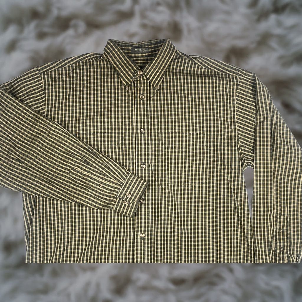 Van Heusen Van Heusen Dress Shirt Multicolor Check Button Up Long Sleeve Mens L 16-16 1/2 Wrinkle Free Shirt Size 42R - 1 Thumbnail