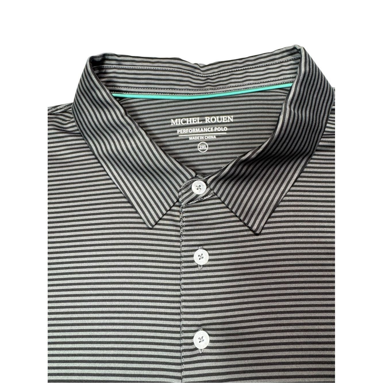 Other Michel Rouen Gray Stripe Short Sleeve Polo Shirt Size XXL Size US XXL / EU 58 / 5 - 5 Thumbnail