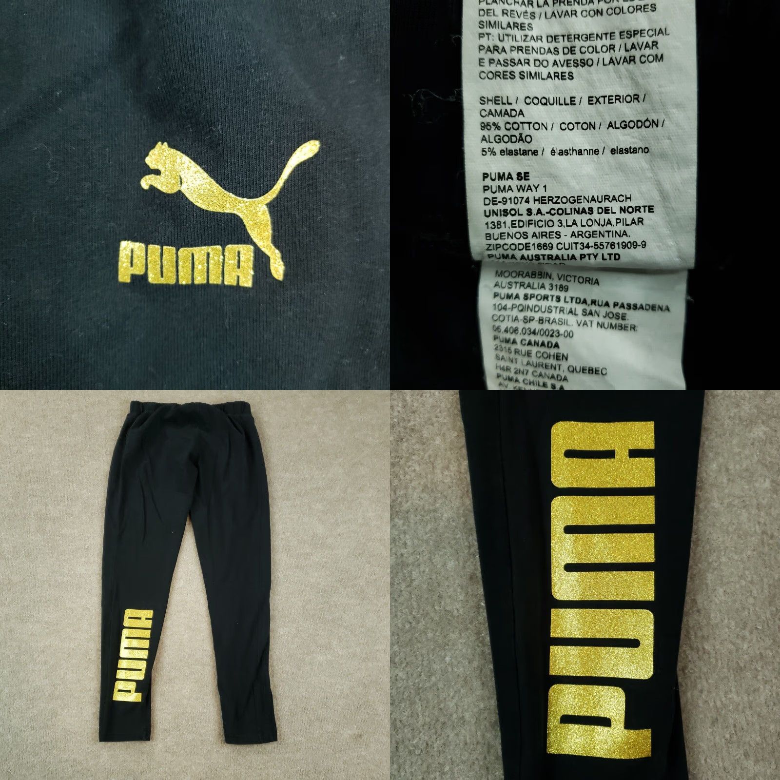 Puma Puma Womens Leggings Large Black Running Casual Yoga Comfort Stretch Size 36" / US 14 / IT 50 - 8 Thumbnail