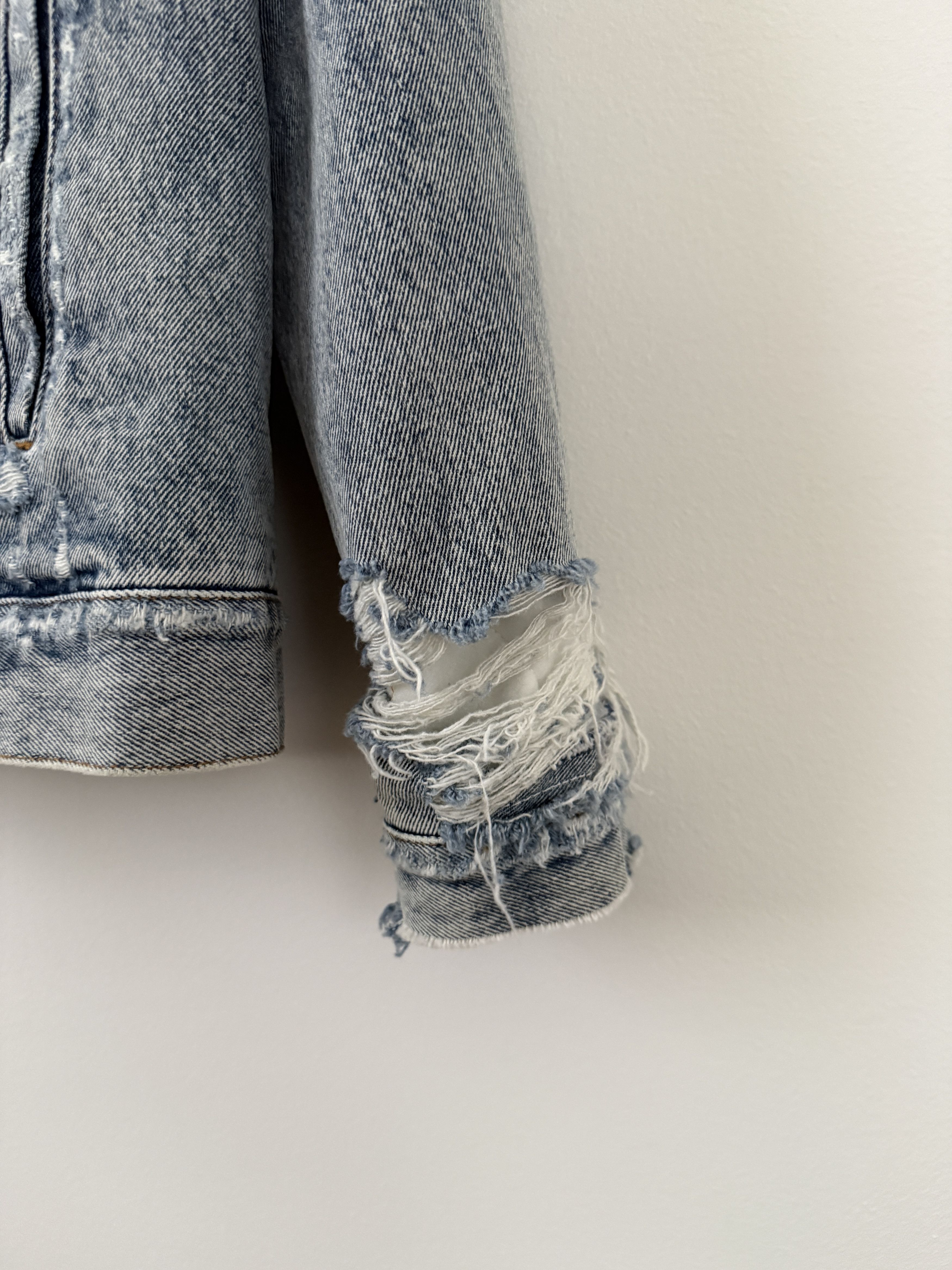 MM6 Distressed Denim Shearling Jacket Size US S / EU 44-46 / 1 - 12 Thumbnail
