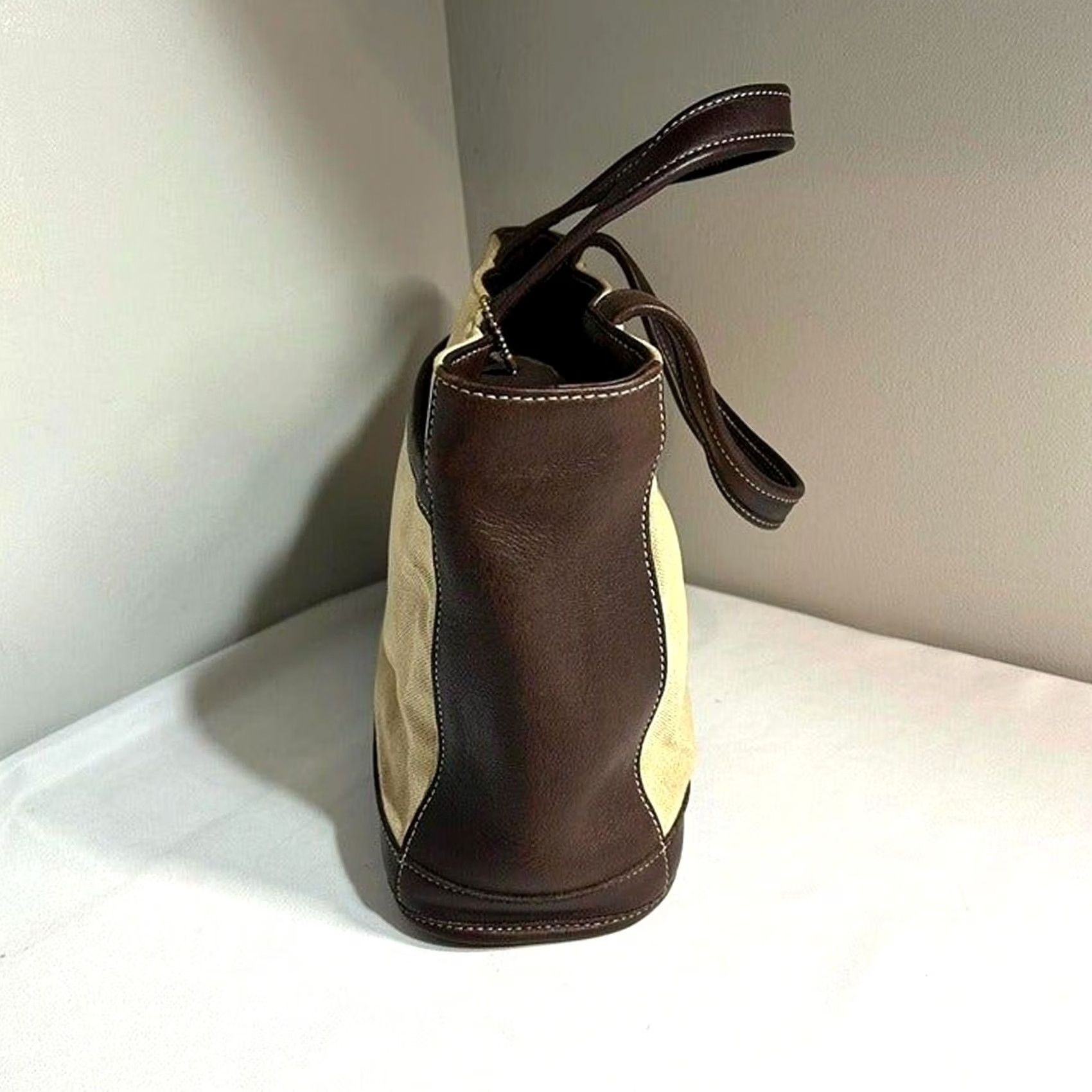Coach VINTAGE Coach Bag Top Handle Bag Women 1998 Usa Canvas Leather Brown D9X6121 Size ONE SIZE - 6 Thumbnail