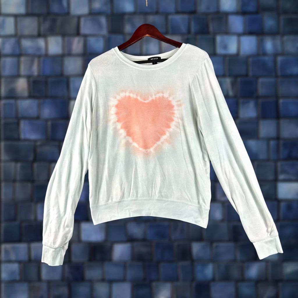 Wildfox Wildfox Sweatshirt Womens M Blue Heart Rib Hem Cuffs Pullover Regular Size M / US 6-8 / IT 42-44 - 1 Thumbnail