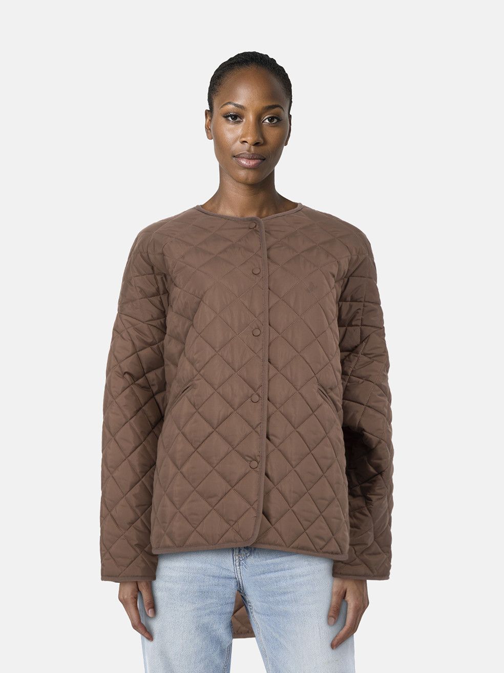 Toteme Brown Quilted Jacket Size L / US 10 / IT 46 - 1 Thumbnail