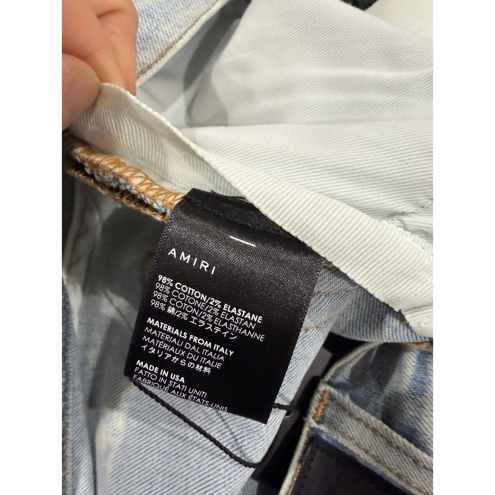 Amiri Amiri Bleached Rainbow Crystal Light Wash Jeans Size US 36 / EU 52 - 5 Thumbnail