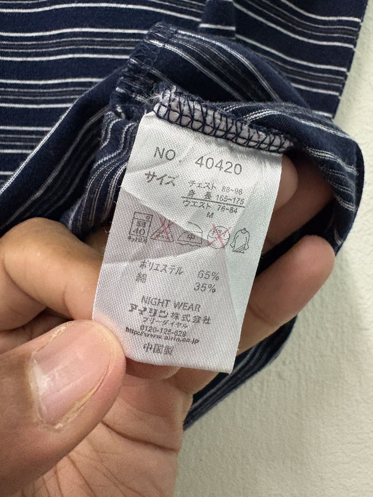 Japanese Brand × Y's × Yohji Yamamoto 2000's Sacsny Y'saccs Button Stripe Navy T-Shirt Size US M / EU 48-50 / 2 - 10 Thumbnail