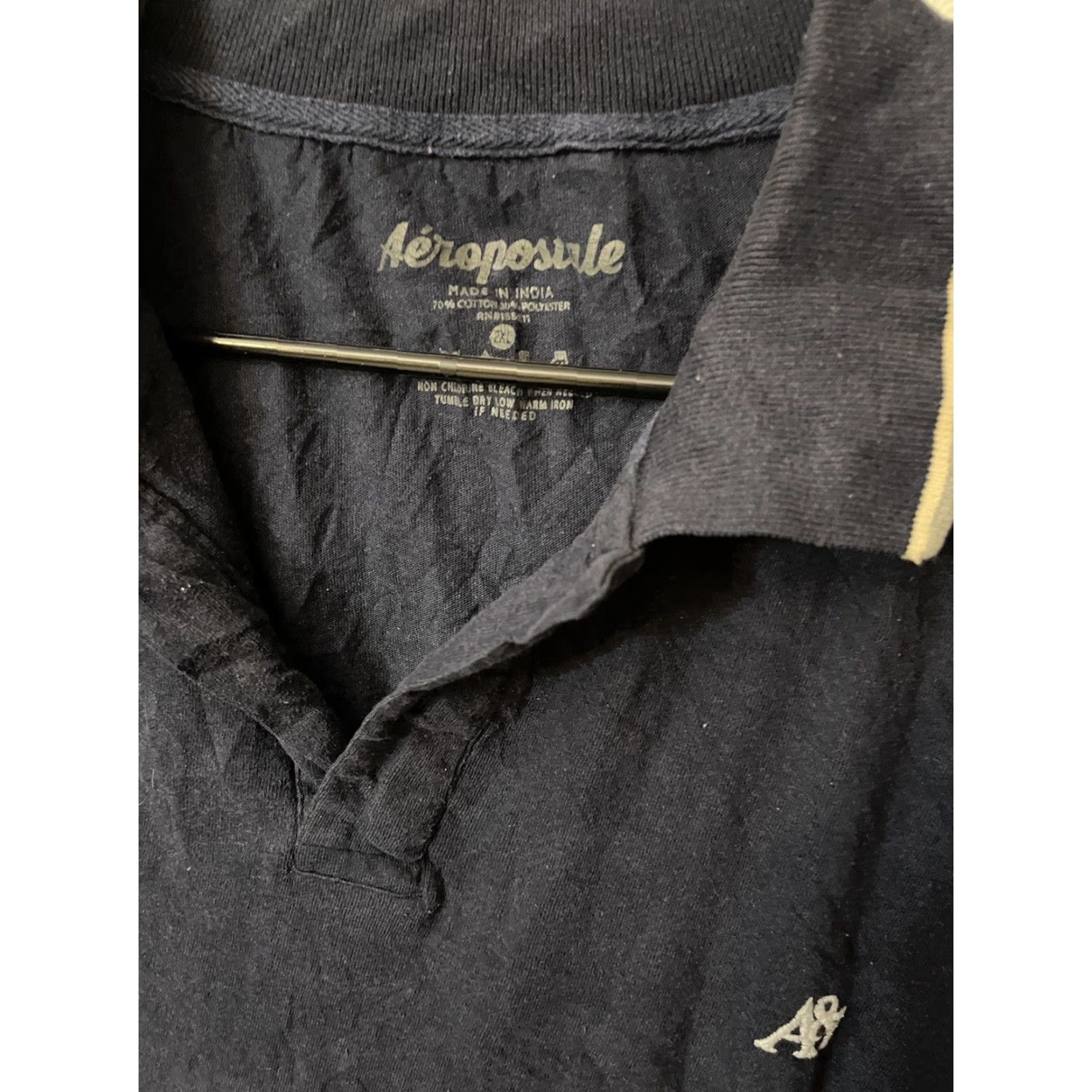 Aeropostale Aeropostale Mens Polo Shirt 2XL Blue Short Sleeve Preppy Casual Polo Shirt Mens Size US XXL / EU 58 / 5 - 3 Thumbnail