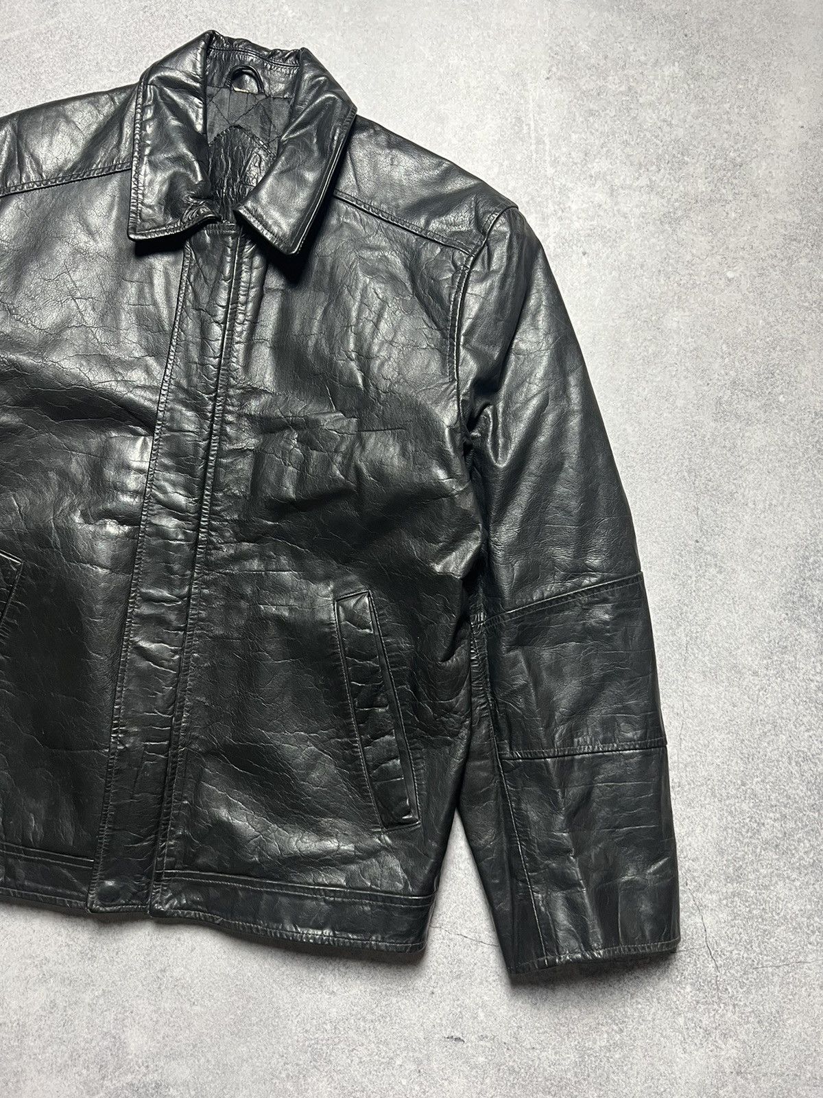 Japanese Brand Vintage Leather Faded Racing Motorcycle Jacket Size US L / EU 52-54 / 3 - 3 Thumbnail