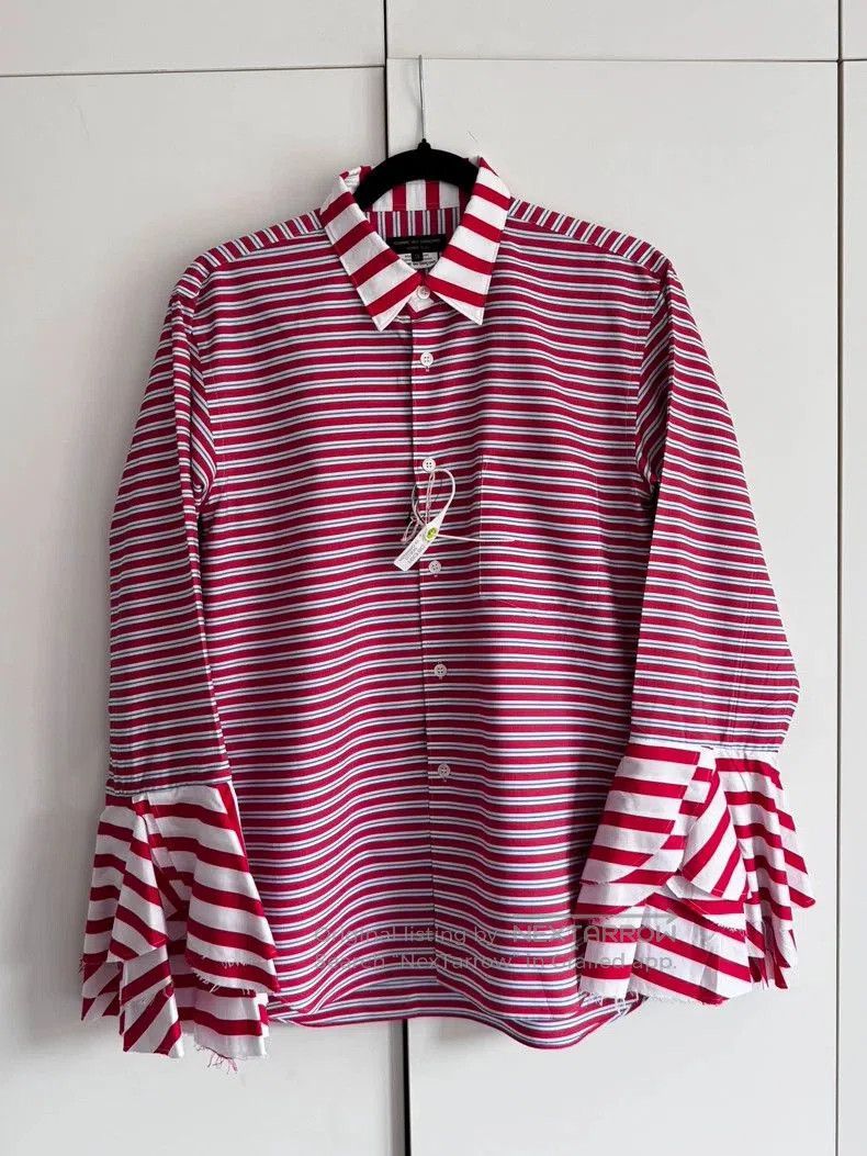 CDG Red White Stripe Shirt XS.