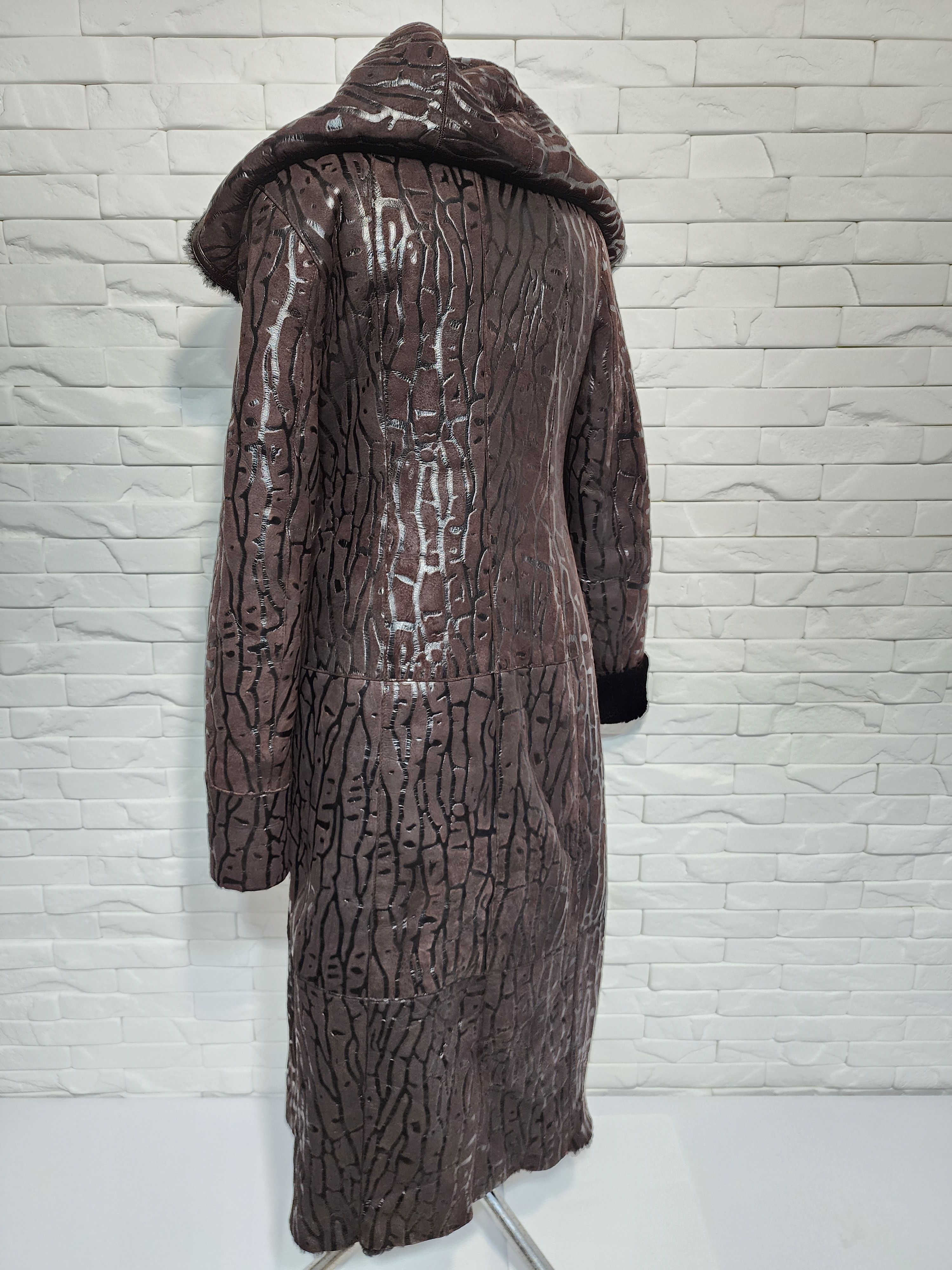 Designer Brown Women's Sheepskin Coat Size M / US 6-8 / IT 42-44 - 6 Thumbnail