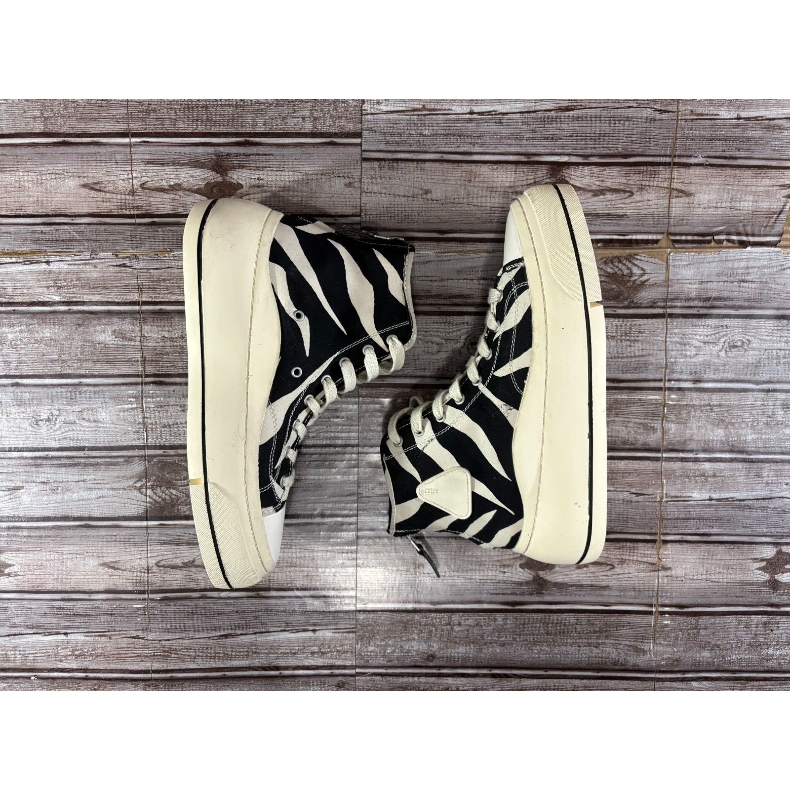 R13 R13 Black Zebra Kurt High Top Sneakers size 10 men 12 women Size US 12 / IT 42 - 5 Thumbnail